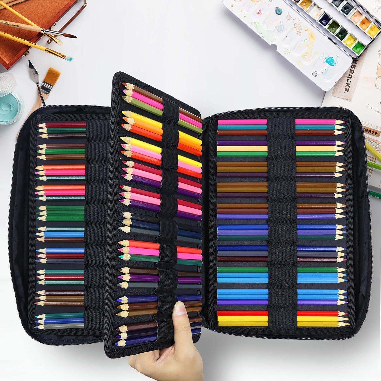YOUSHARES Big Capacity Colored Pencil Case - 220 Slots Large Pen Case  Organizer With Multilayer Holder For Prismacolor Colored Pencils & Gel Pen  (Constellation Geometry)
