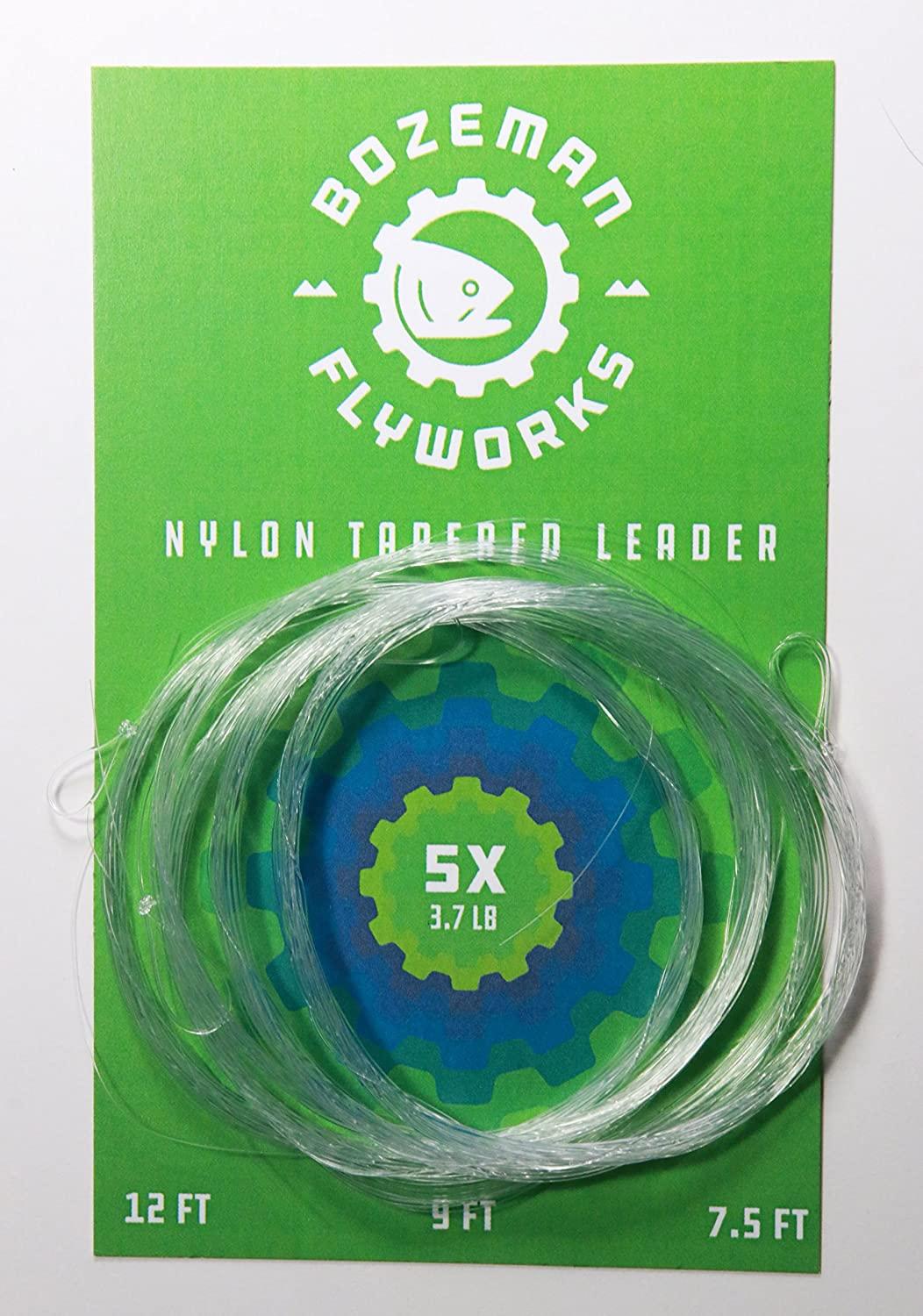 5 Pack - Fly Fishing Tapered Leaders - 9' 7.5' 12' 9' 5x