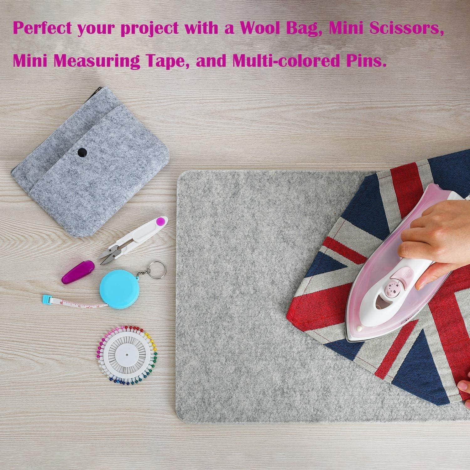 Wool Ironing Mat-Pad Made with 100% New Zealand Wool Ironing Board Cover  (Gray, 17 X 17)