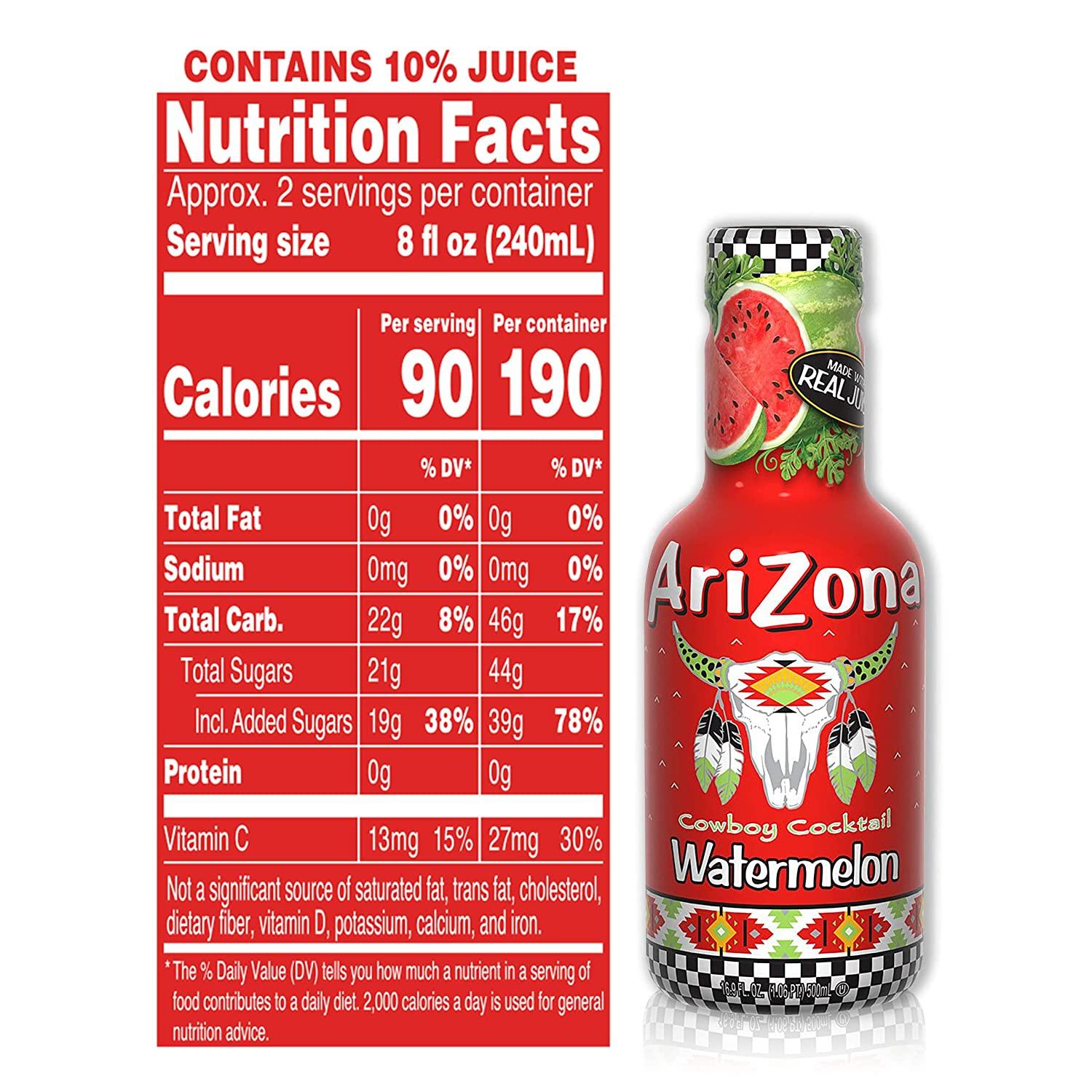 Arizona Watermelon, 16.9 Fl Oz, (Pack of 20)