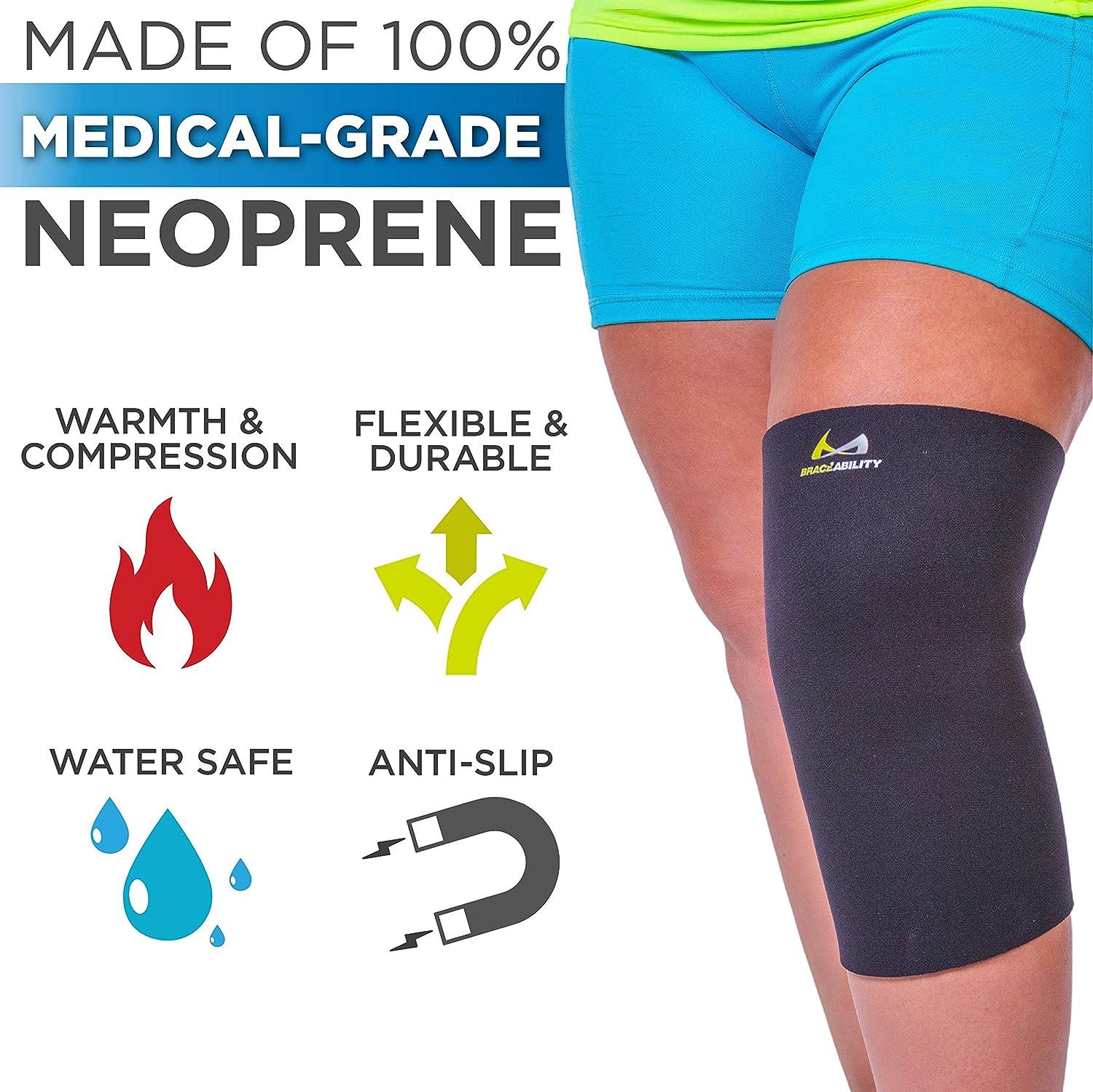 BraceAbility Plus Size Neoprene Knee Sleeve - XXXXL Compression Support  Brace for Bariatric Men and Women with Arthritis Joint Pain or Kneecap