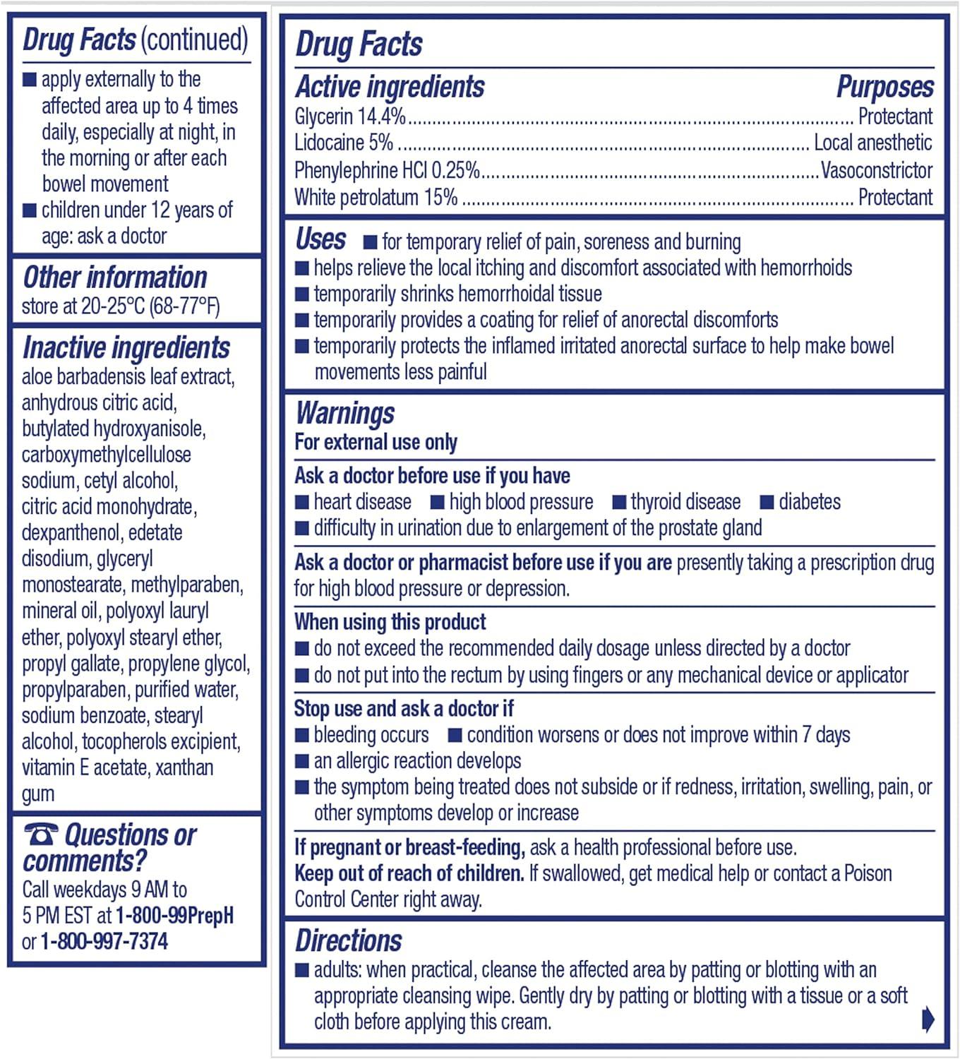 Preparation H Rapid Relief with Lidocaine Hemorrhoid Symptom Treatment  Cream, Tube (0.75 Ounce) 