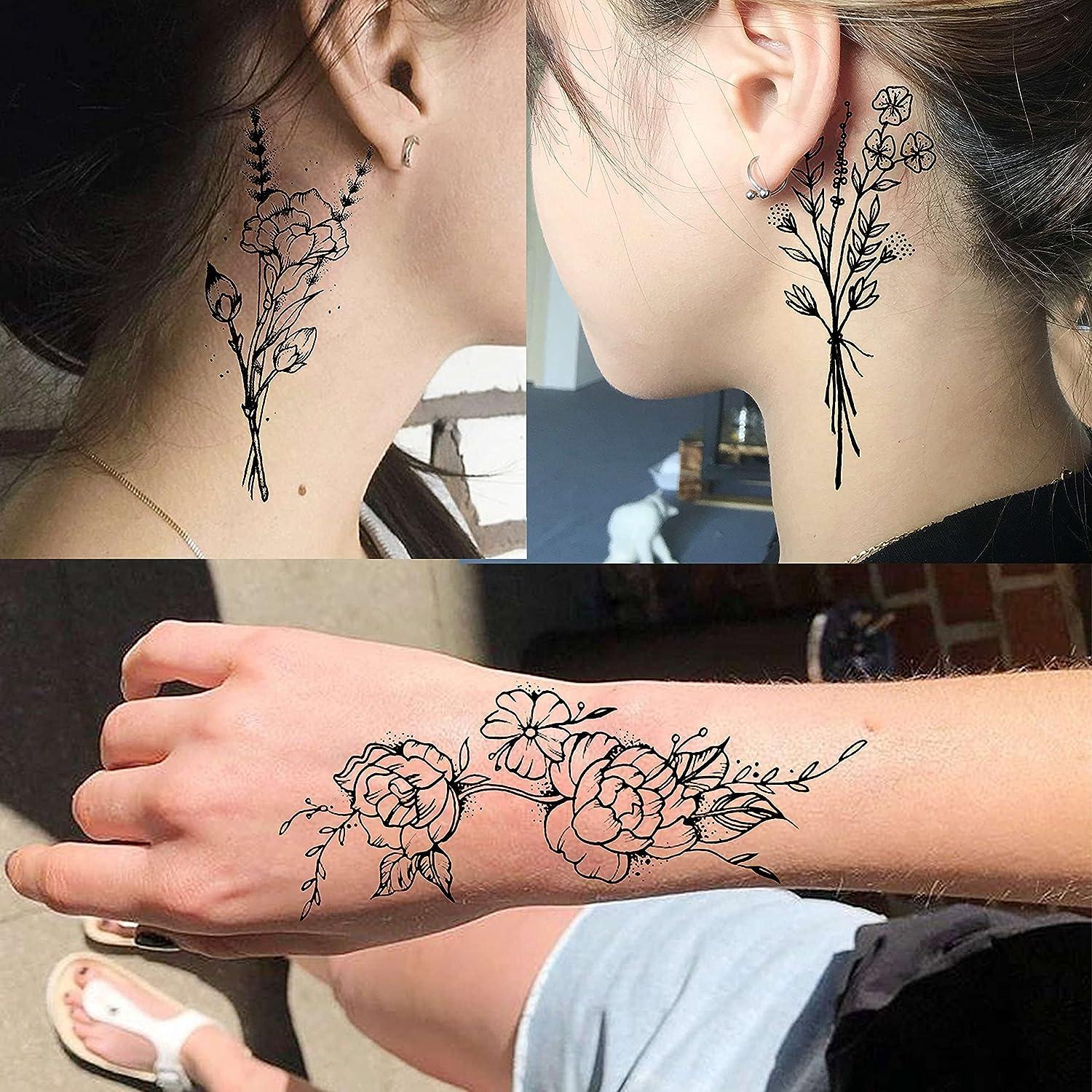 Forty-One-Tattoo - Flower Neck Tattoo #tattooarthamburg #tattoo  #tattoorealism #tattoorealistic #blackandgrey #blackandgreytattoo  #finetattoo #flowertattoo #flowertattoos #floraltattoo #darktattoo # necktattoo #hamburgtattoo #tattooidea #bnginksociety ...