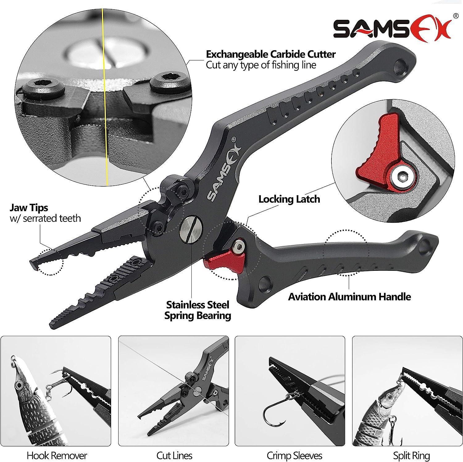 Fishing Pliers Fishing Tongs Fishing Pliers Saltwater, Stainless Steel  Fishing Needle Nose Pliers, Multifunctional Cutting Line Split Ring Hooks  Remove Tool with Sheath Telescopic Lanyard Pliers Open : : Sports  & Outdoors