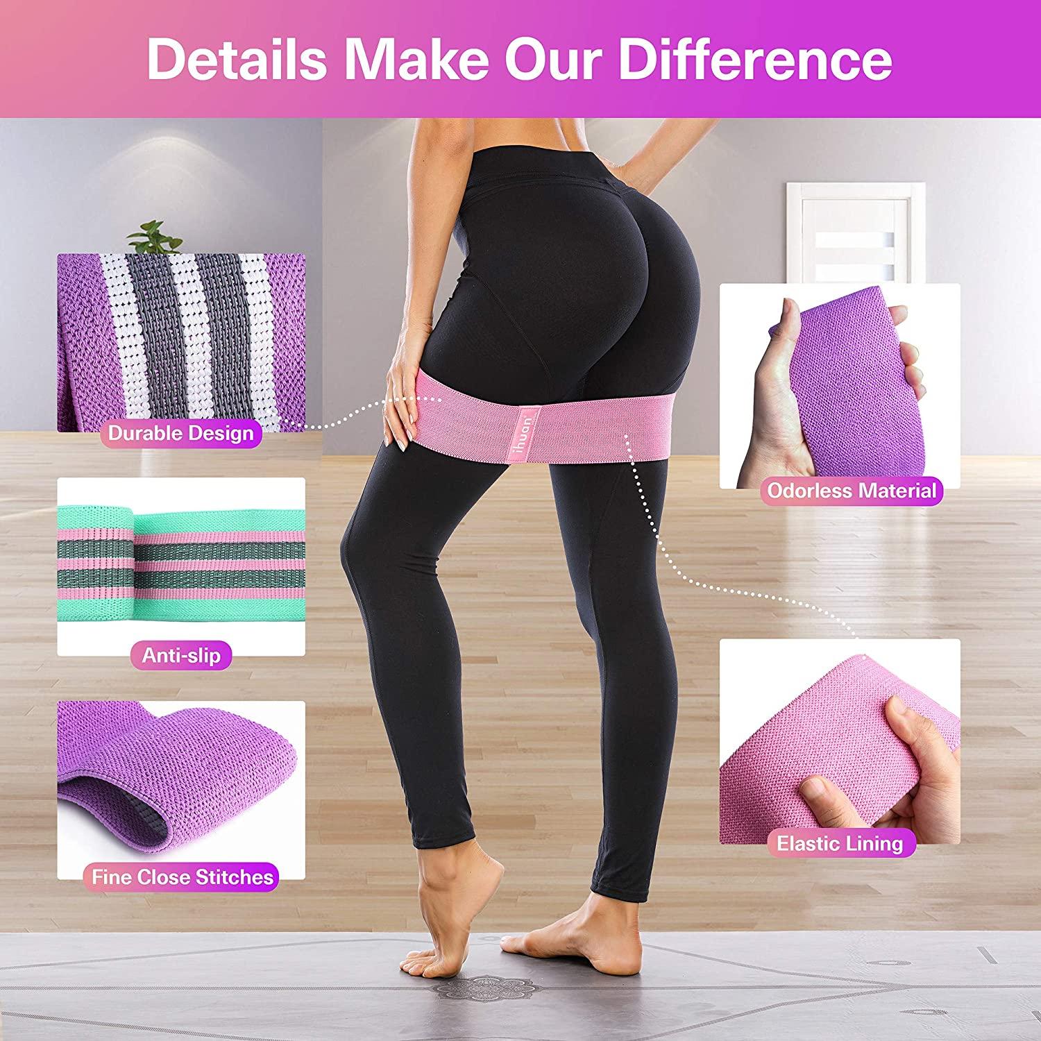 Young Trendz Non Slip Yoga Resistance Bands for Legs and Butt