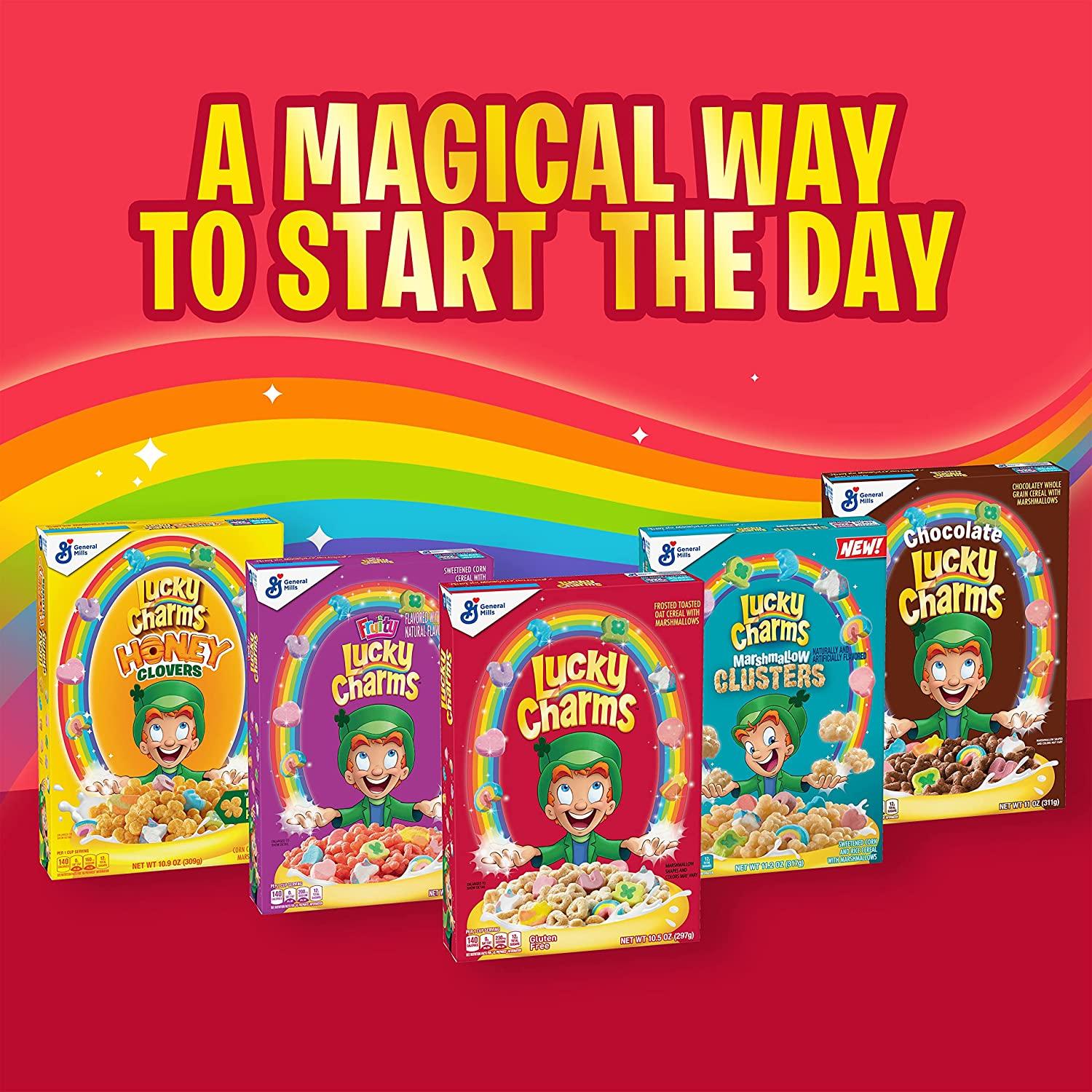 Chocolate Lucky Charms, Marshmallow Cereal with Unicorns, Whole