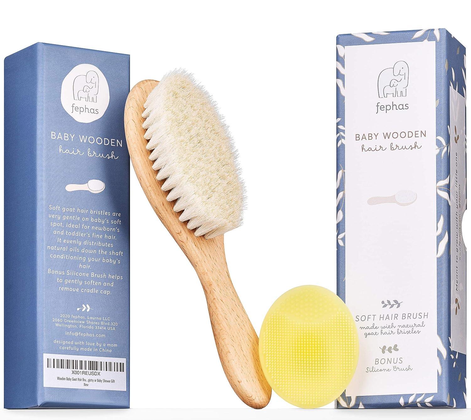 Baby / Toddler Hair Brush Set With Soft Hairbrush, Hard Bristle