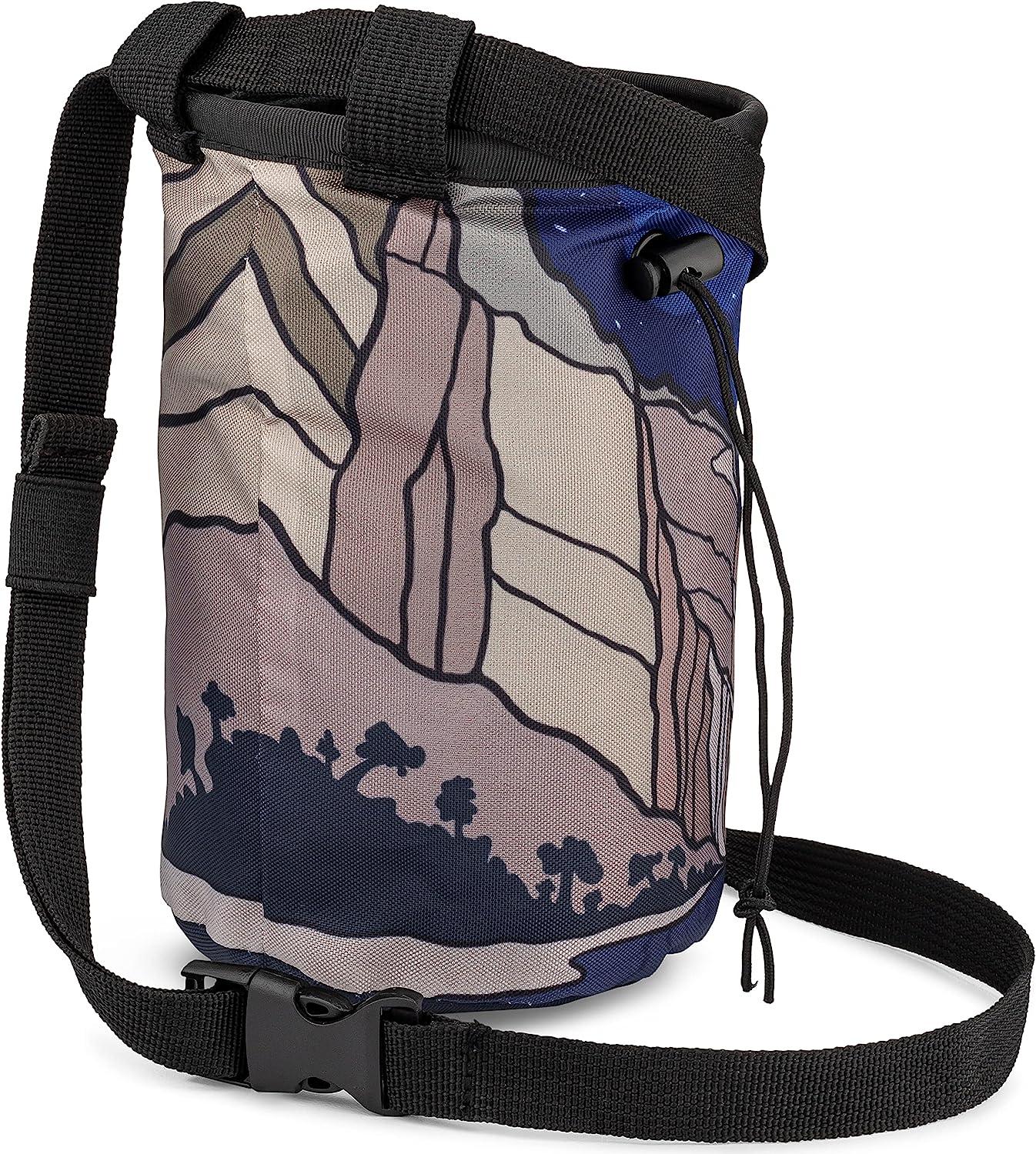 OSO Supply - Climbing Chalk Bag For Adults And Kids, Drawstring Closure, Adjustable Quick Clip Waist Belt, Indoor/Outdoor Training Equipment, Rock