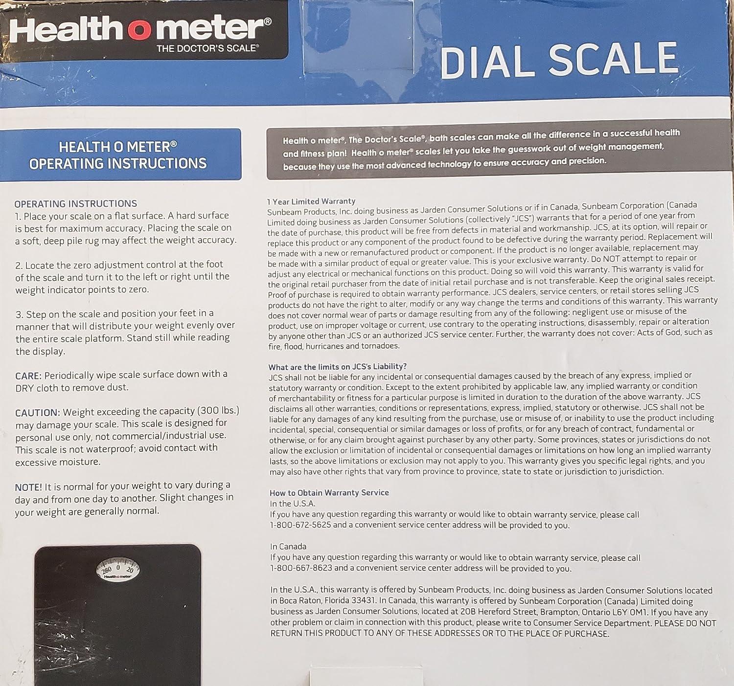 Health O Meter Dial Scale Black