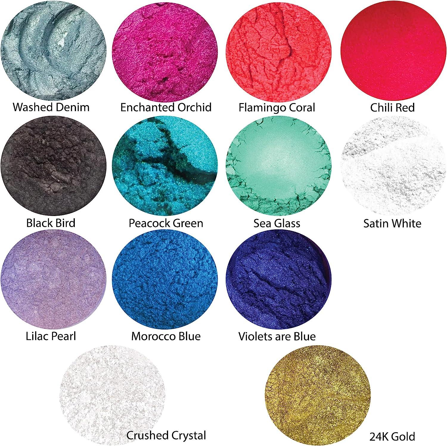 Mica Pigment Powders for Resin, Candles, Bath Bombs, and Crafts 24K Gold