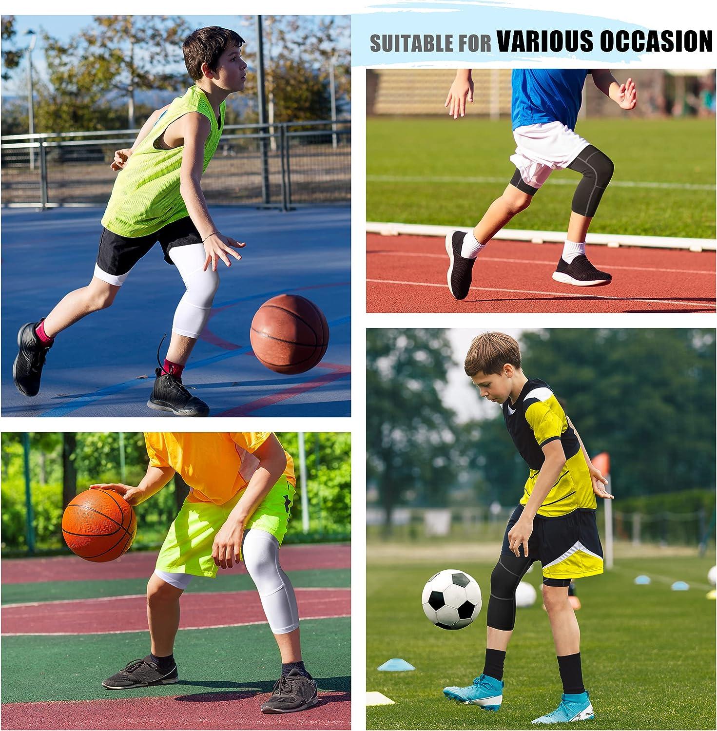  Youth Boys Compression Shorts - Spandex Athletic Kids  Running Compression Underwear For Basketball Baseball Soccer Grey