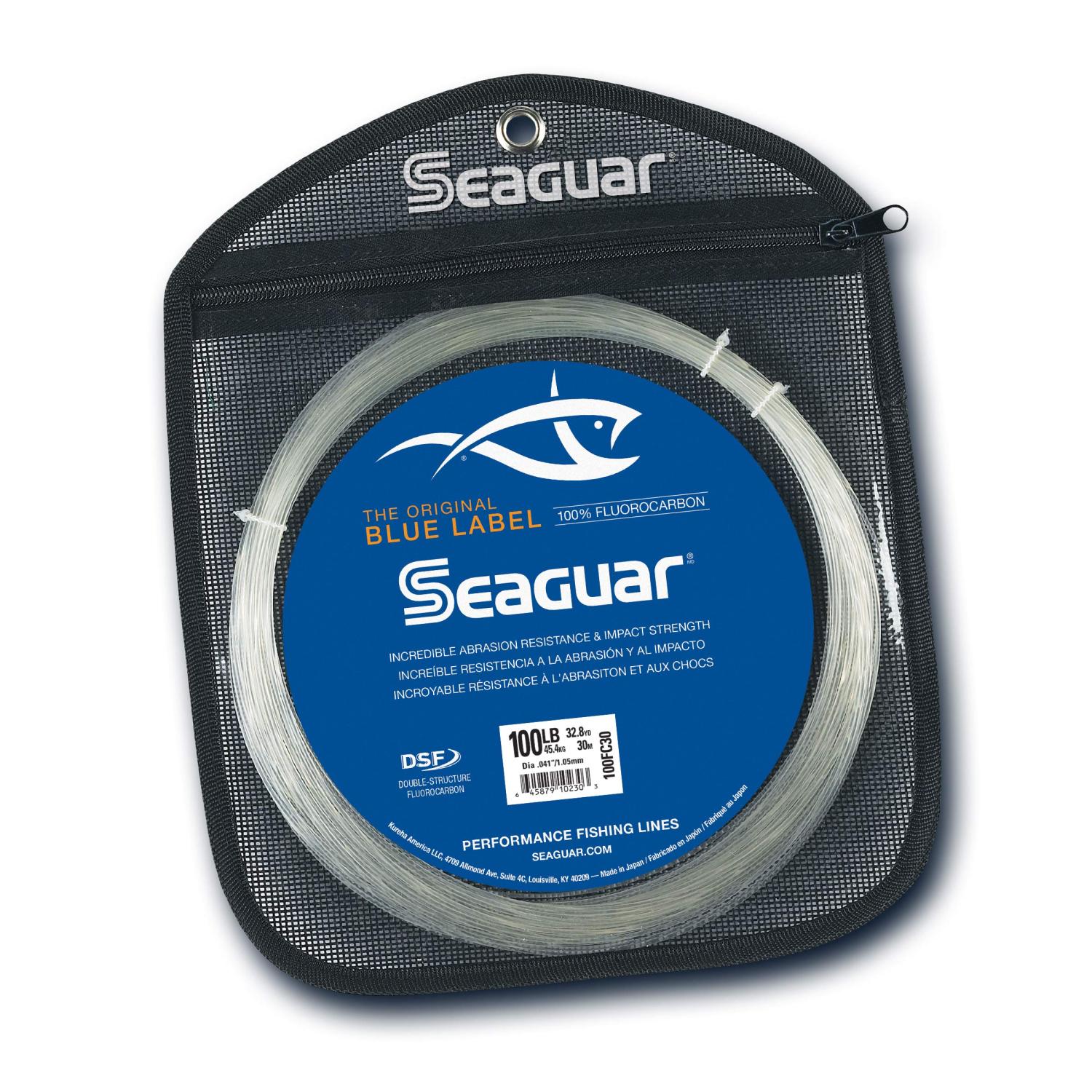Seaguar Blue Label Big Game Fluorocarbon Fishing Leader, Clear, 30m  (100FC30)