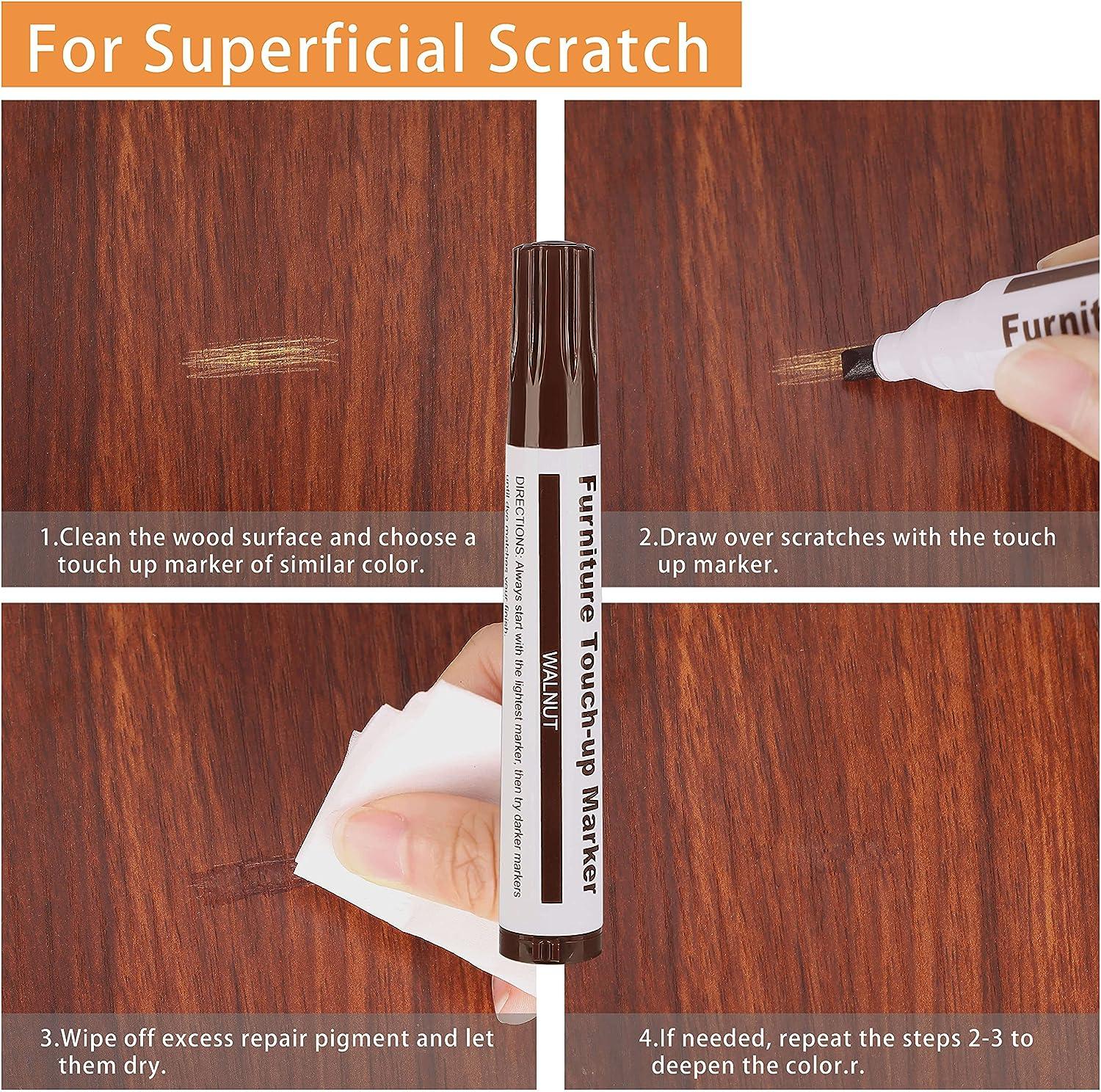 Furniture Markers Touch Up, Lifreer 21 Pcs Wood Filler Floor Scratch Repair  Kits, Wood Markers and Wax Sticks with Sharpener Kit for Funiture