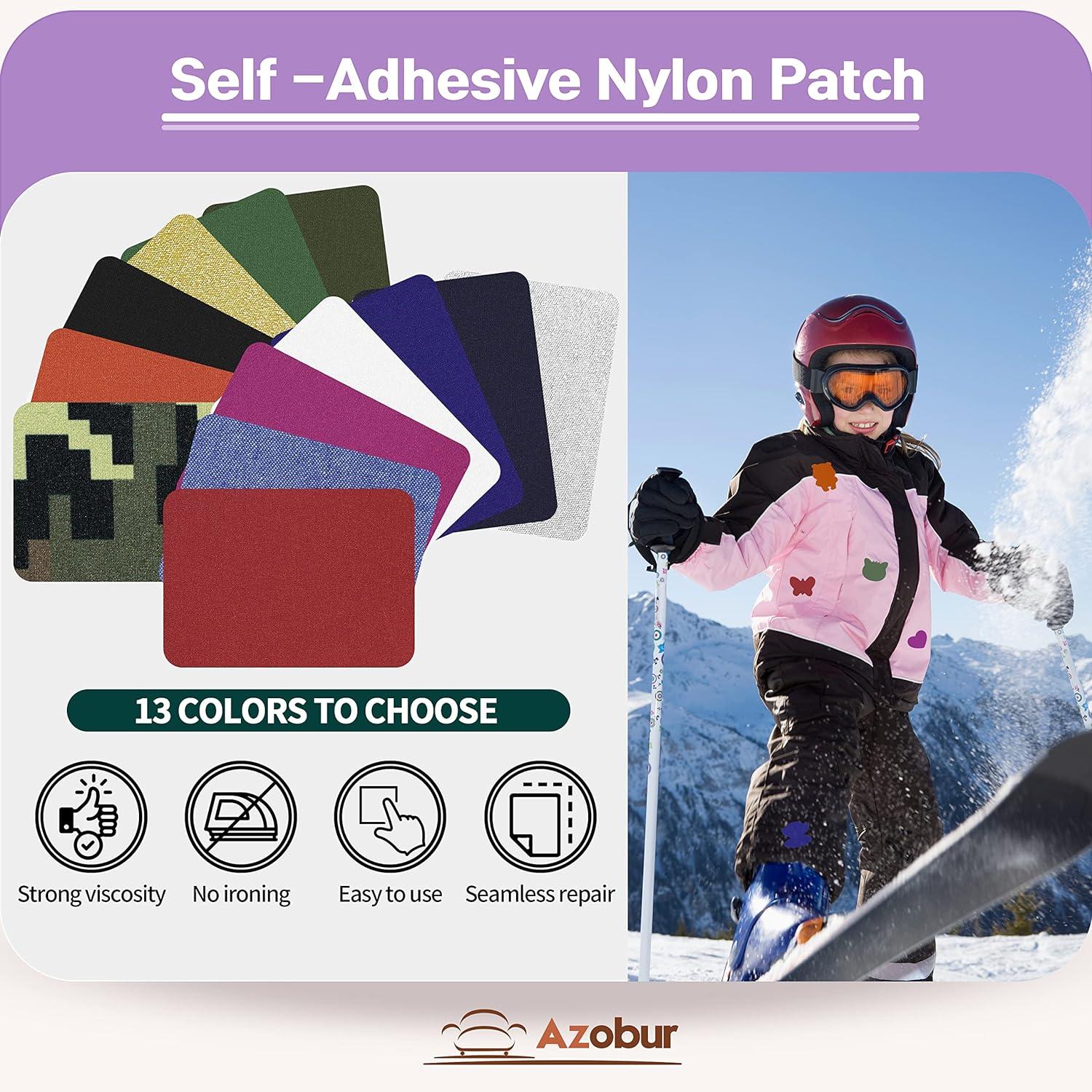 Azobur Nylon Repair Patches 2 Pack Self Adhesive Down Jacket Repair Patches  Waterproof First Aid Repair Tenacious Lightweight Protable Fabric 4X8 inch
