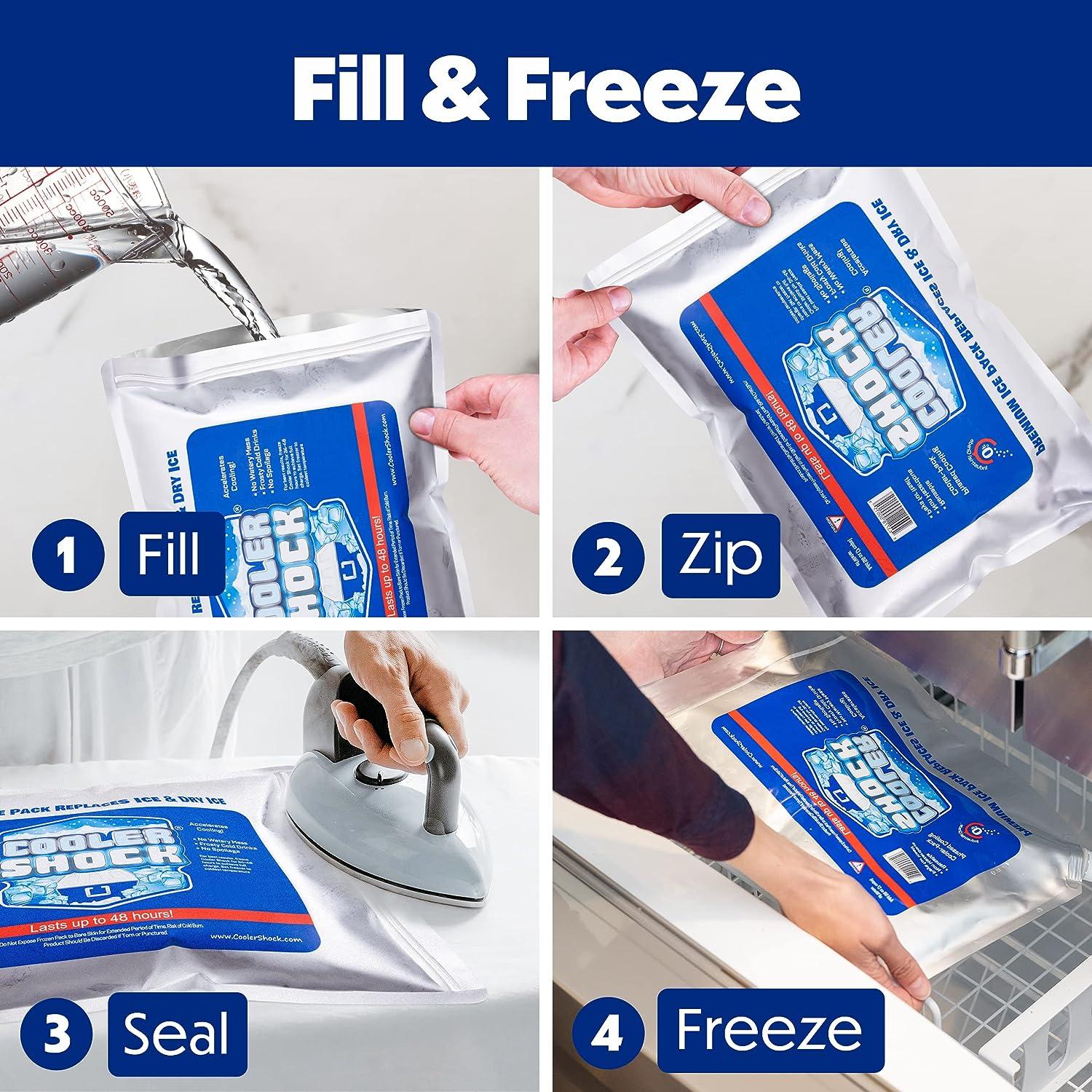  Cooler Shock Ice Packs for Cooler - 2 Reusable, Long Lasting, Cold  Freezer Packs for Coolers, Lunch Bags & Totes to Keep Food Fresh - Clear :  Sports & Outdoors