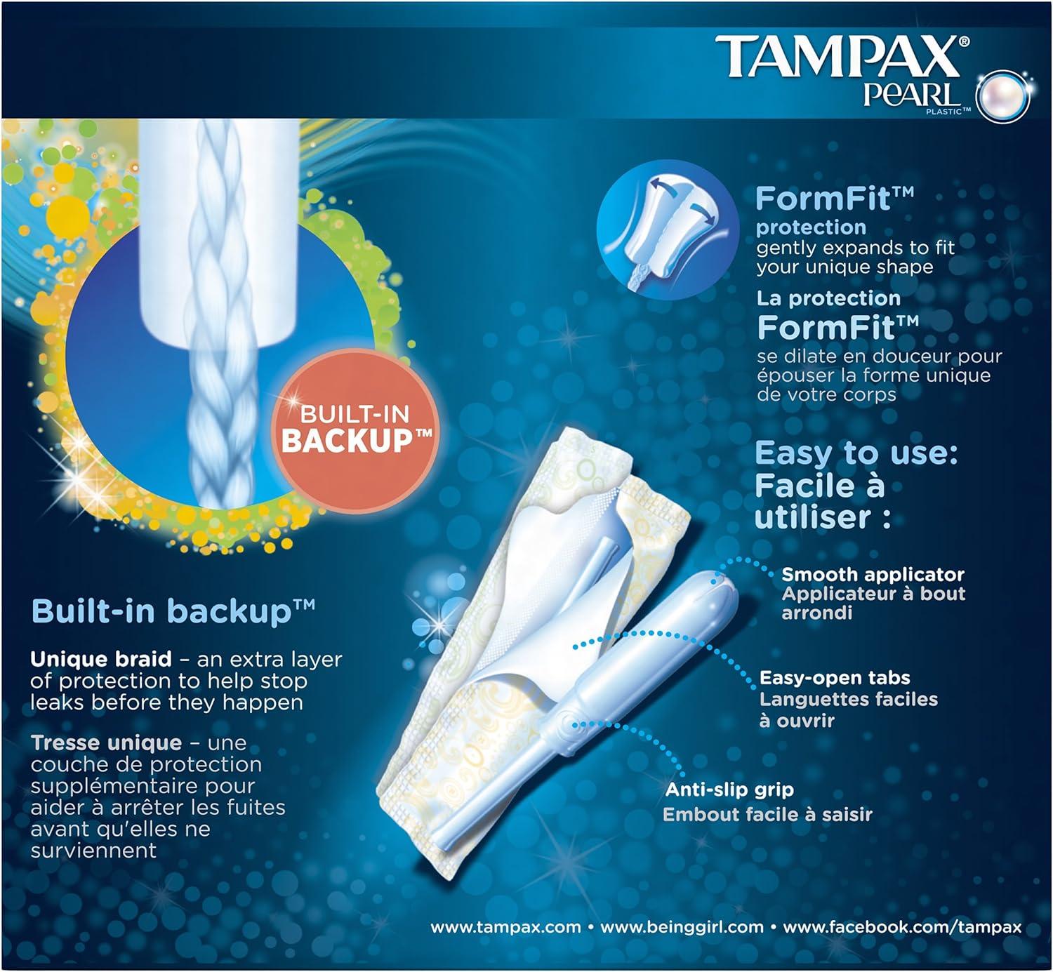  Tampax Pocket Pearl Plastic Tampons, Duopack (Regular