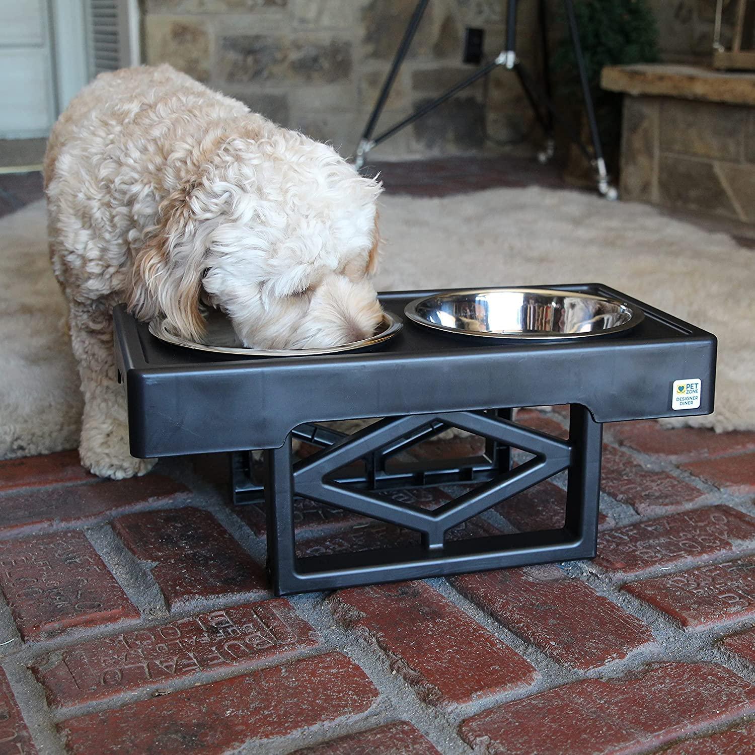 Elevated Dog Bowls Adjustable 3 Heights Raised Pet Feeder for