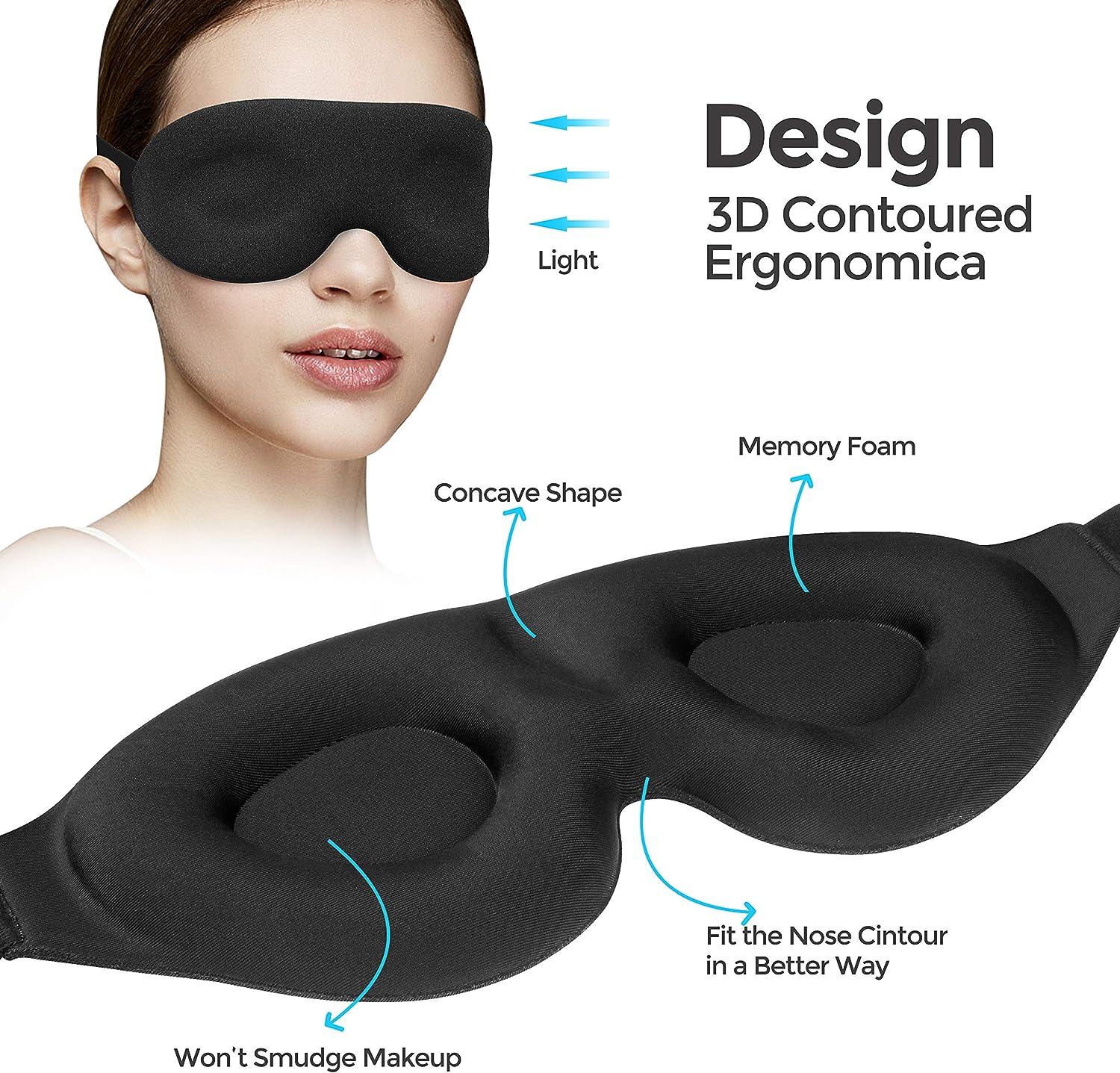Sleep Eye Mask, NEWVANGA Upgraded Contoured 3D Eye Mask Sleep Mask for Men  Women, Block Out Light, Comfortable and Lightweight Night Eye Sleeping Mask