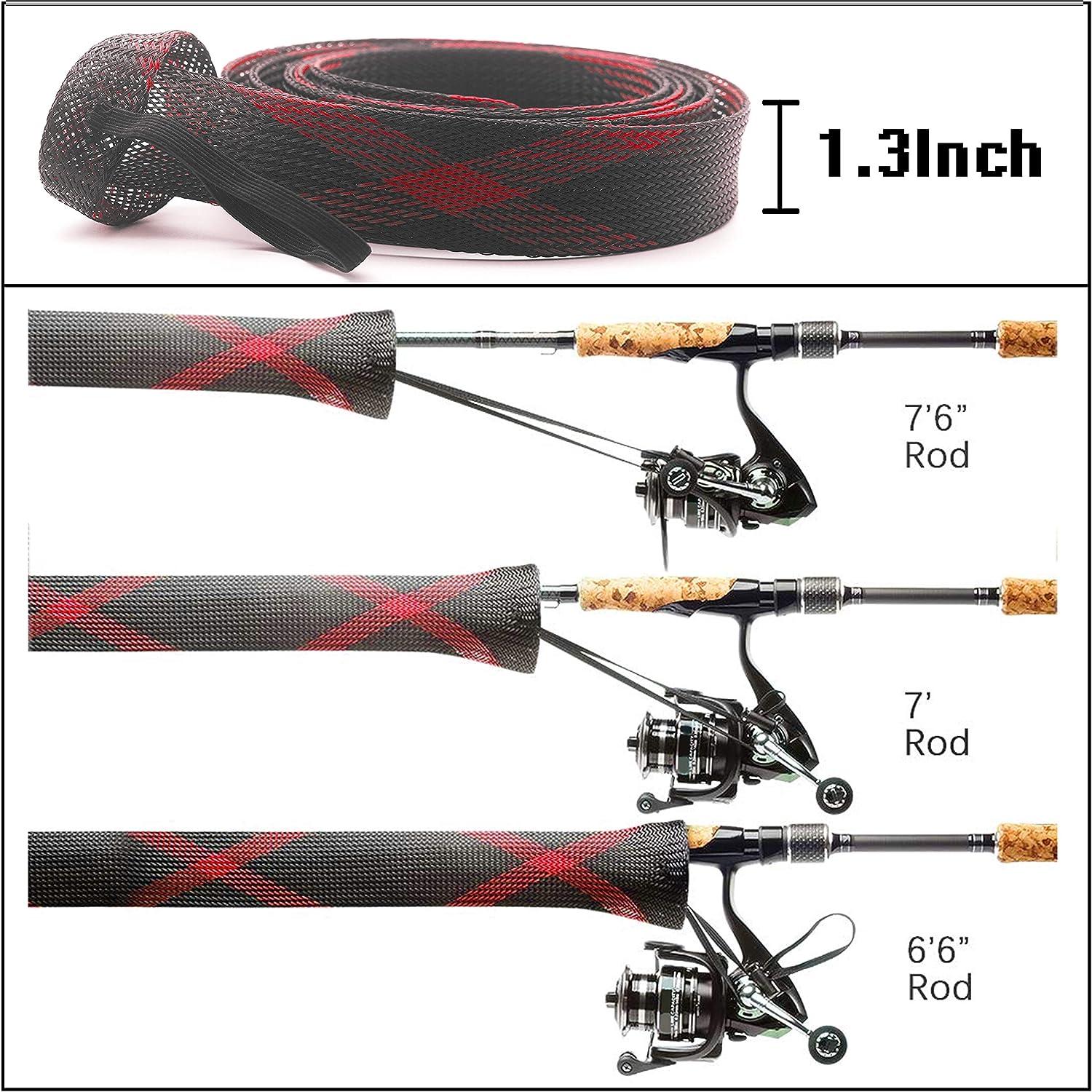 Foldable Nylon Fishing Rod Cover Tackles Fishing Pole Bag Fishing Spinnings Rod Store Baits Casting Reel Cover Carrier Gear Fishing Rod Sleeve, Size