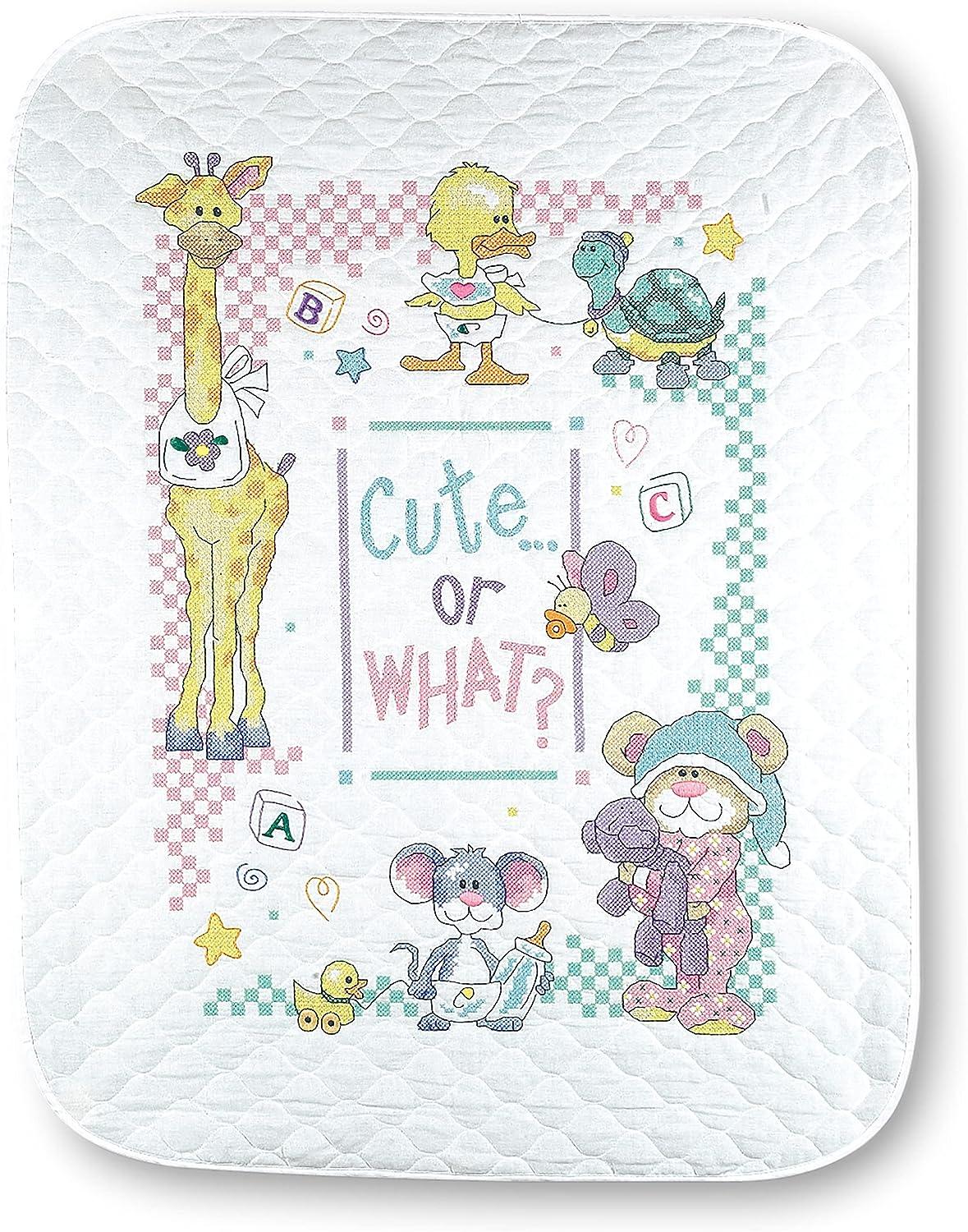 Dimensions Quilt Stamped Cross Stitch Kit 34X43 - Animal Babies
