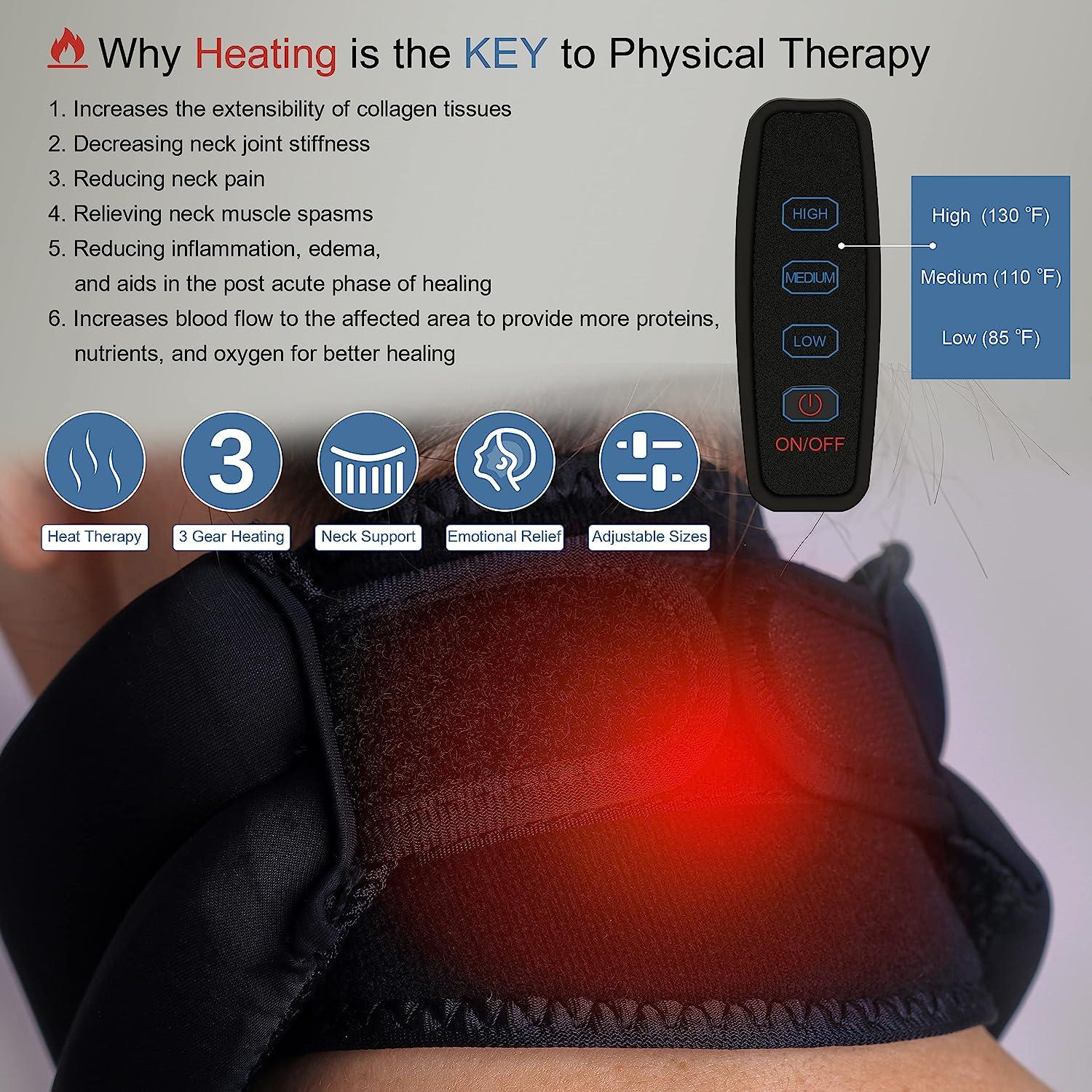 Heated Neck Brace for Neck Pain Relief, Neck Support Brace