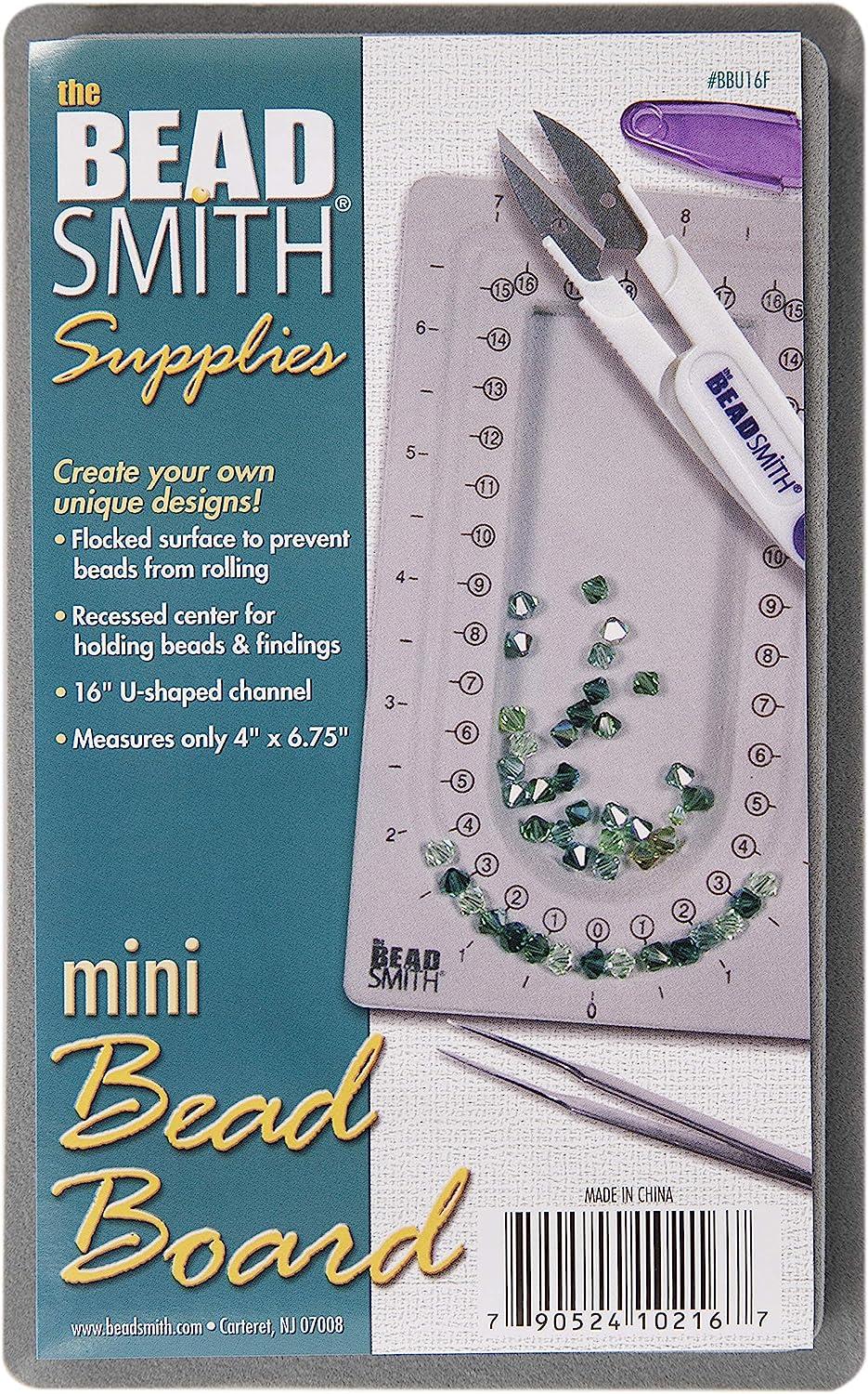  The Beadsmith Bead Board, Grey Flocked, 3 U-Shaped Channels, 6  Recessed Compartments, 9.5 x 13 inches, Design Boards for Creating  Bracelets, Necklaces and Other Jewelry : Arts, Crafts & Sewing