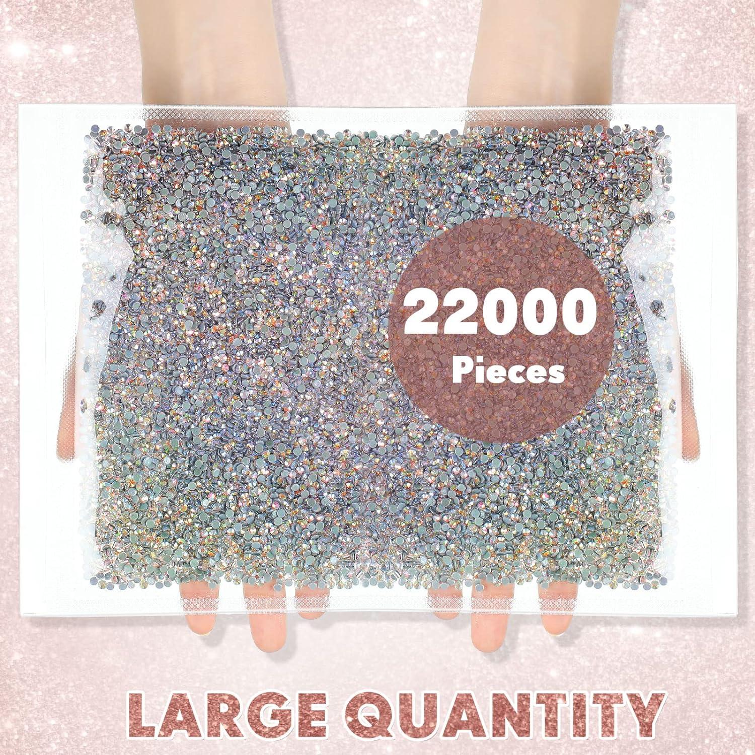 22000 Pcs Crystal Hotfix Rhinestone Large Quantity Flat Back Crystals Nail  Gems Round Glass Rhinestones Flatback Hot Fix Crystals Gem Stones for DIY  Crafts Clothes Shoes Supplies (SS10 Crystal AB)