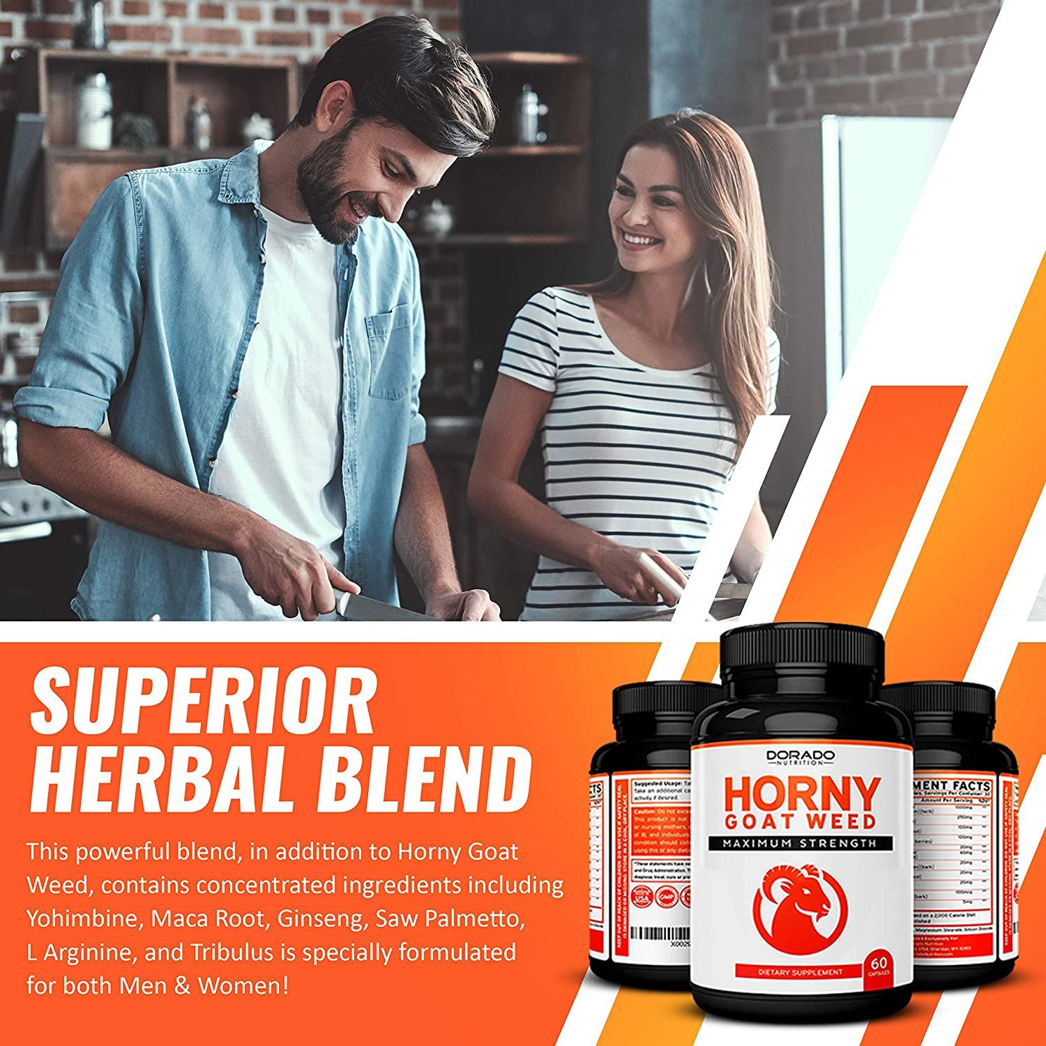 Horny Goat Weed For Men And Women 1590 Maximum Strength Stamina