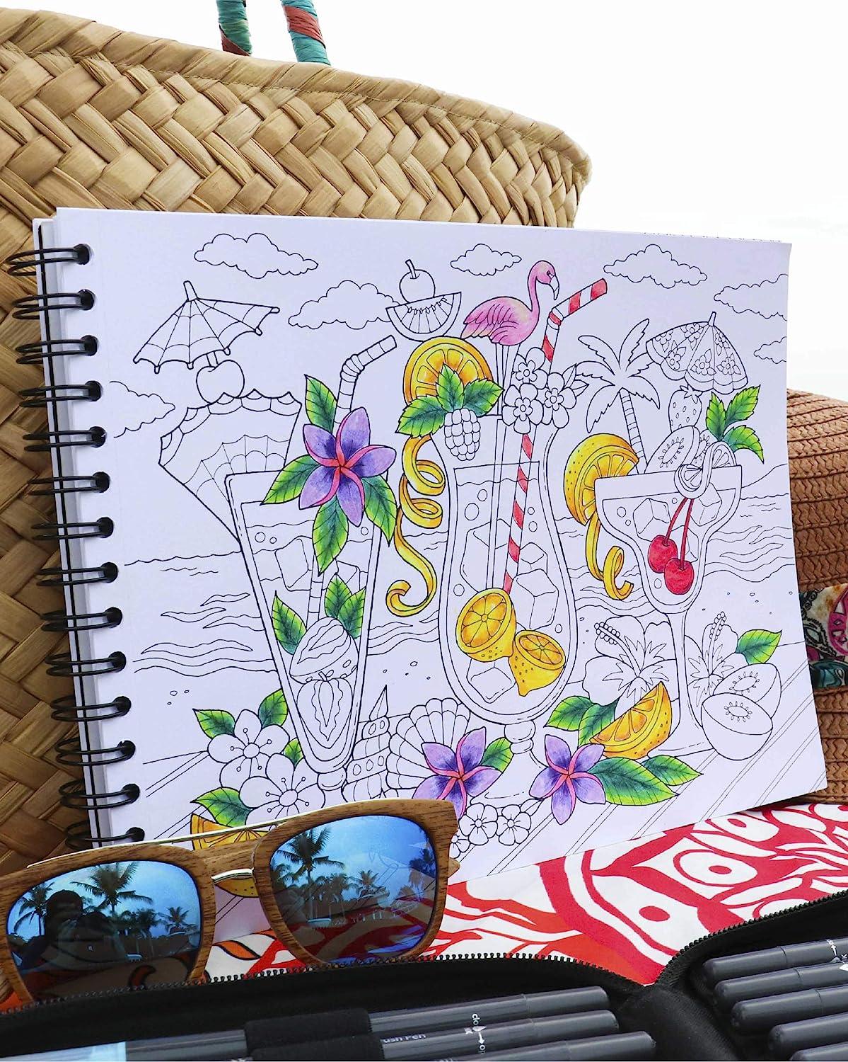 Large Print - Flower Coloring Book: 50 Simple and Bold Relaxing Designs for  Adults