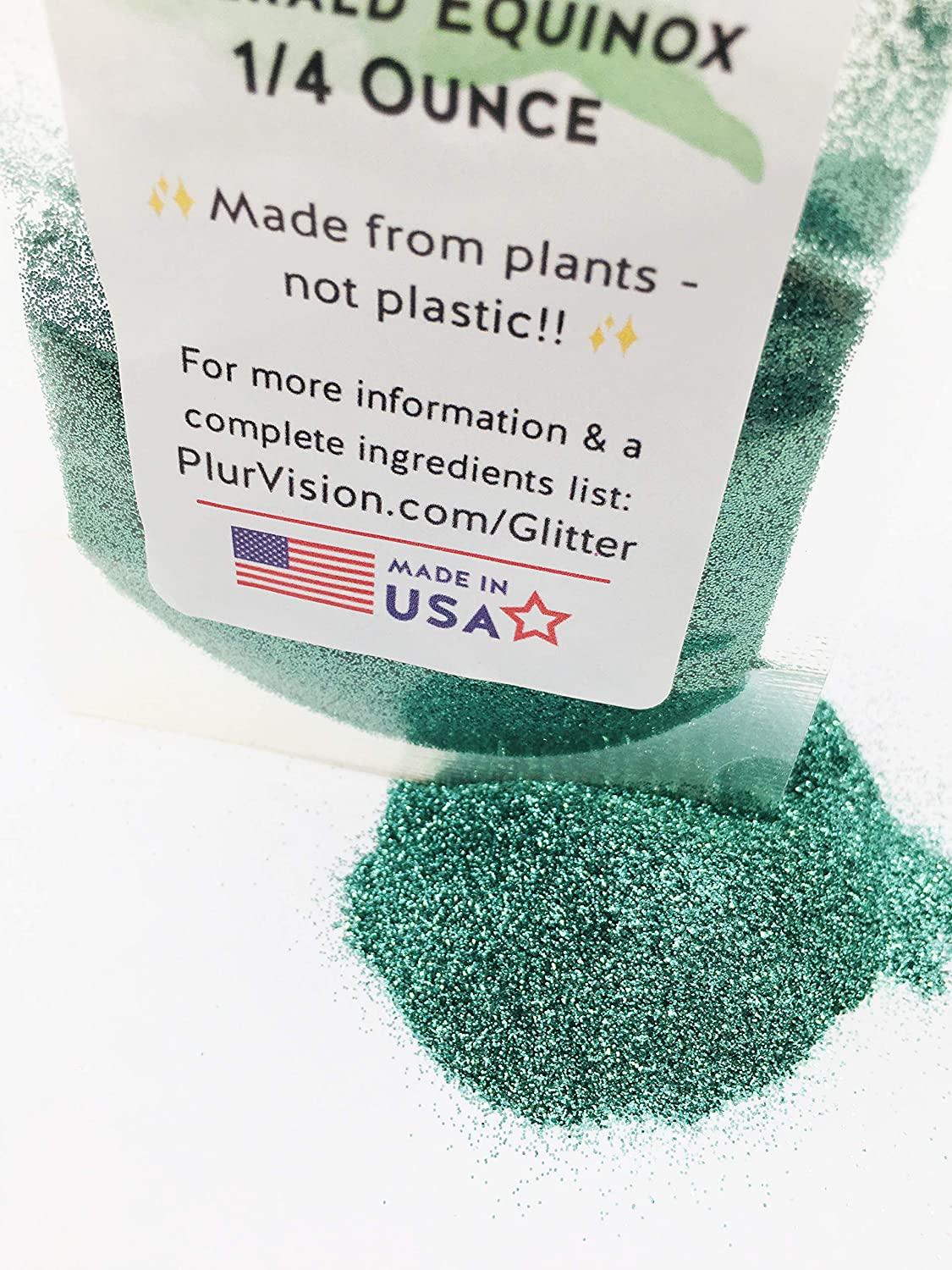 Emerald Equinox Biodegradable Glitter 1/4 Ounce - Made from Plant Cellulose, Earth Friendly. Perfect for Body, Cosmetics, Crafts, DIY Projects. Can be Mixed with Lotions, Gels, Oils, Face 0.25 Ounce of 1) Emerald