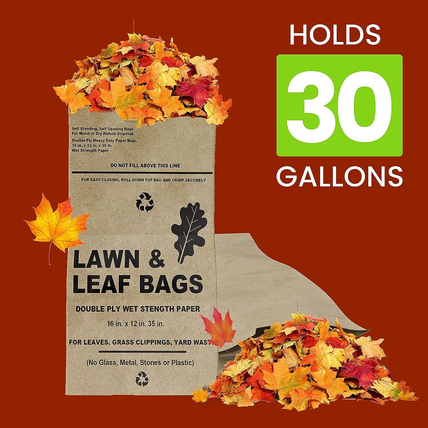 Paper Lawn & Leaf Bags 30 Gallon (10 Count) for Leaf and Yard