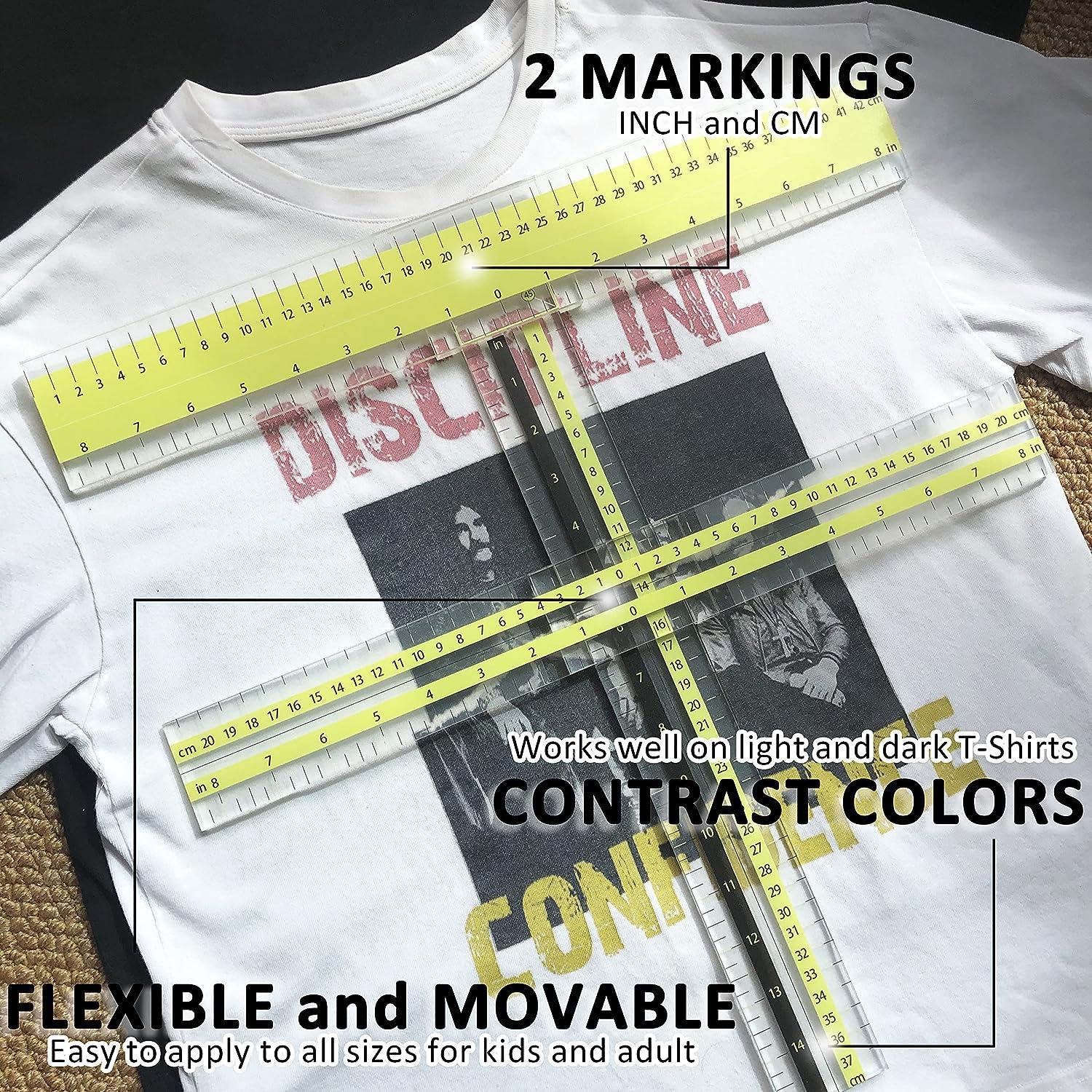 ROSALIX Tshirt Ruler Guide for Vinyl Alignment 12 peices, Color