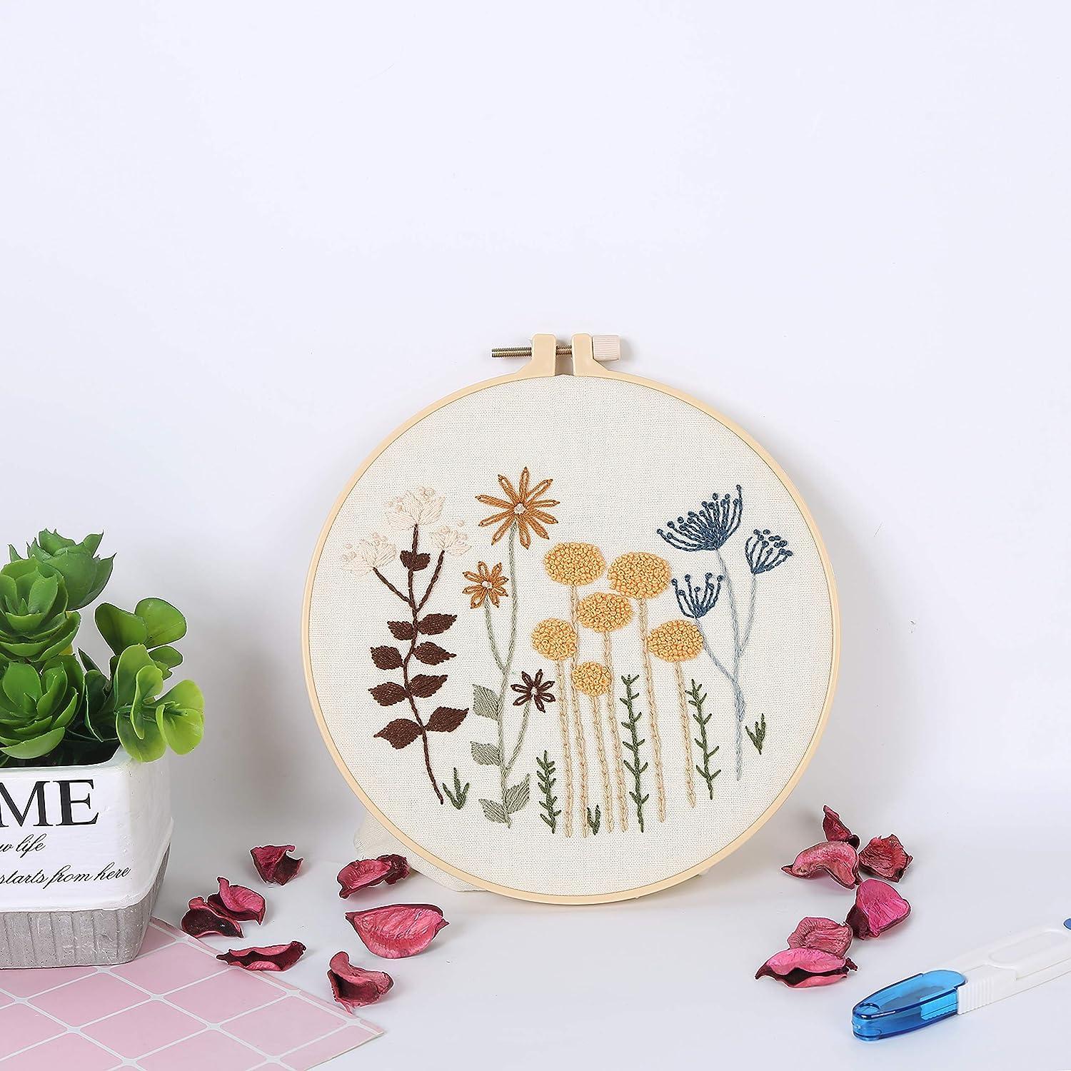3 Sets of Beginner Embroidery Kits with 3 Patterns and 6 Needles