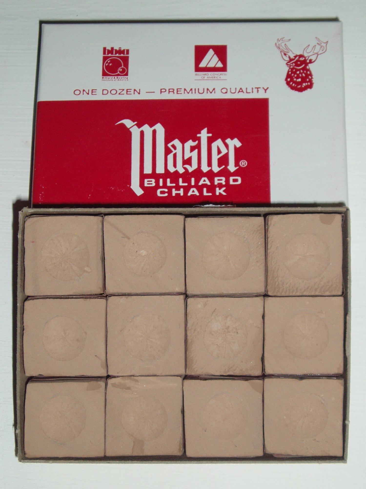 Master billiard chalk box 12 pieces