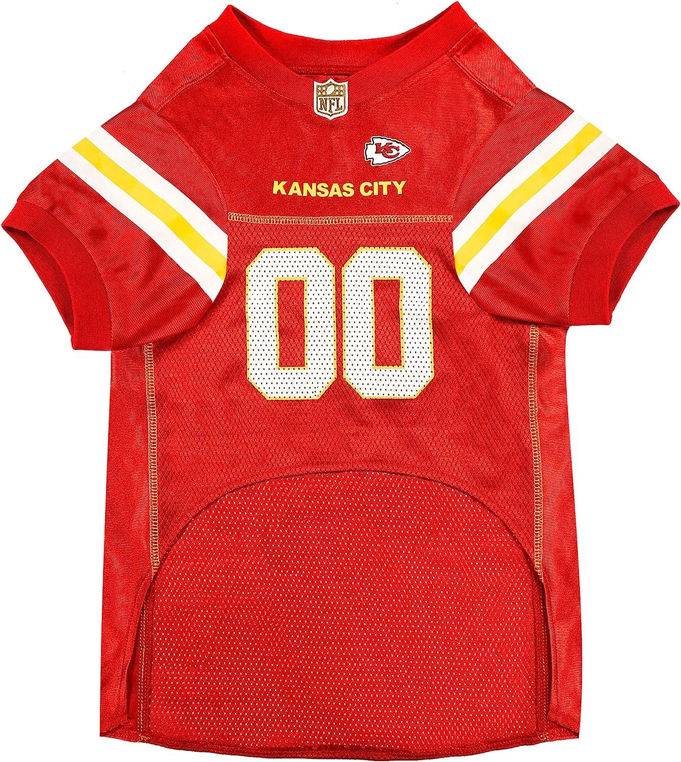 NFL Kansas City Chiefs Dog Jersey, Size: Large. Best Football Jersey  Costume for Dogs & Cats. Licensed Jersey Shirt.