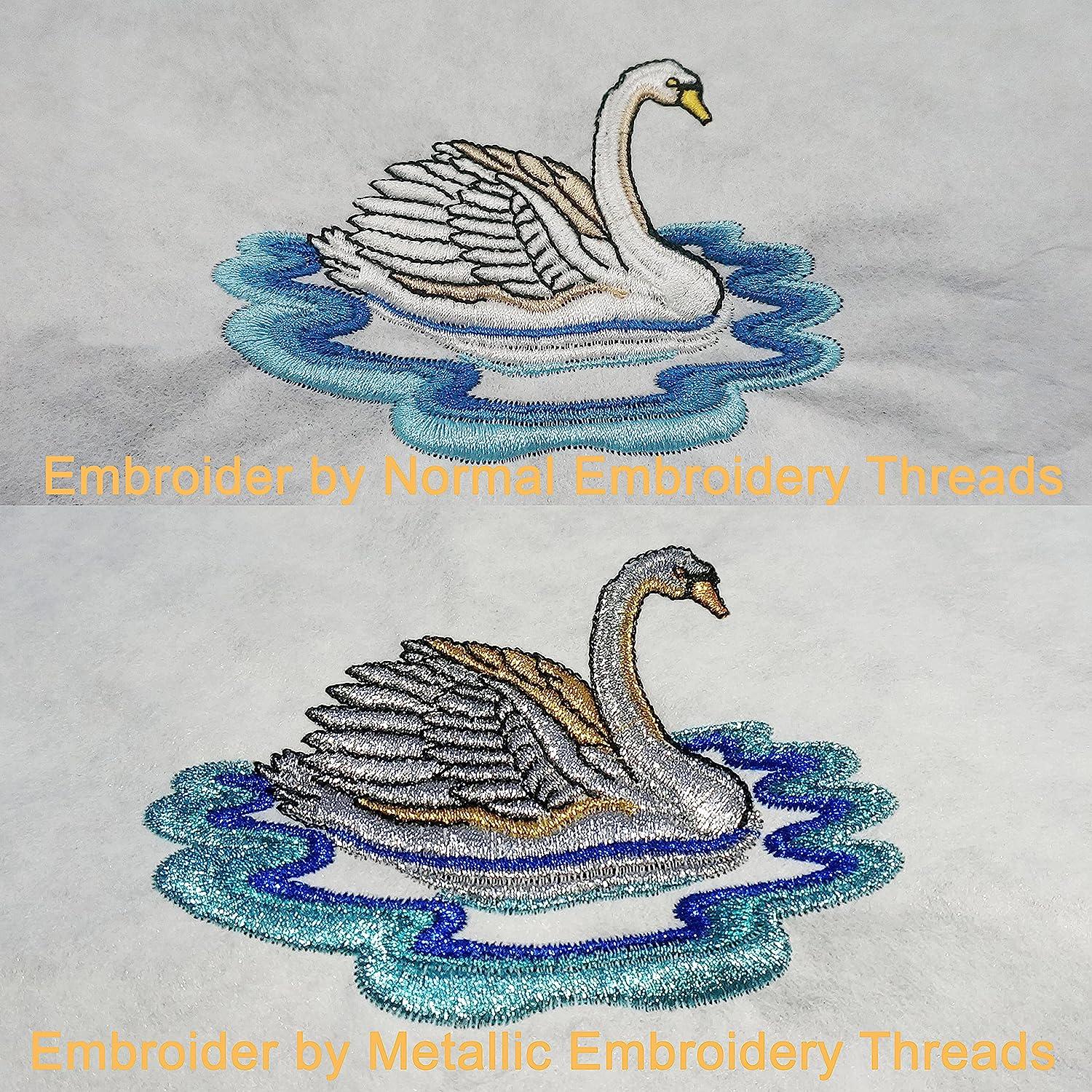 New brothread 4pcs (2 Gold+2 Silver Colors) Metallic Embroidery