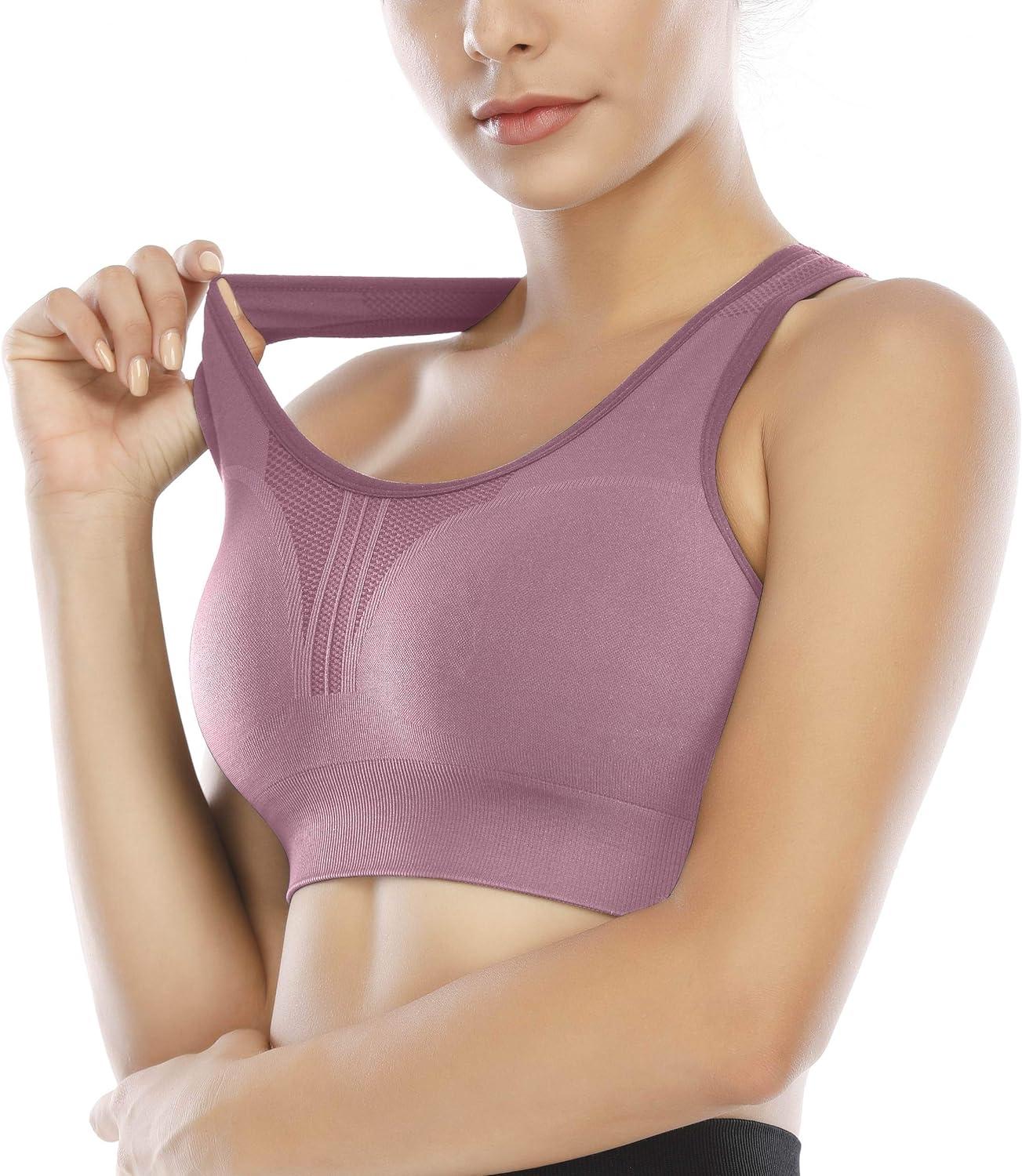FITTIN Racerback Sports Bra for Women- Padded Seamless Activewear Bras for  Yoga Gym Workout Fitness 3