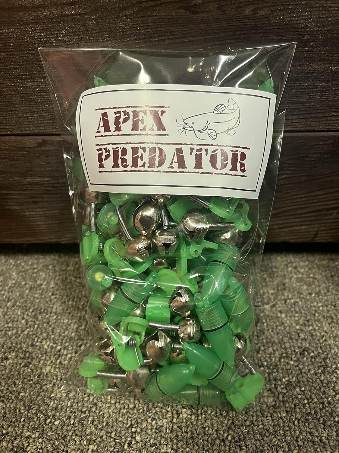 Apex Predator Fishing Bite Alarm Bells with Light 30 Pack