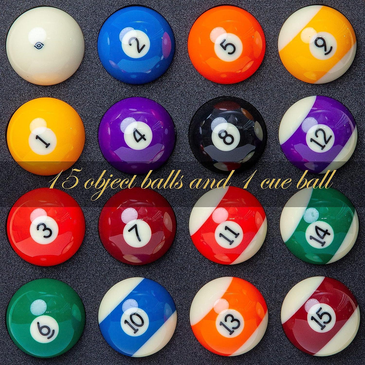  Younghemani Regulation Size Pool Balls Billiard Set - Comes  with Professional Cue Ball and Silver Case - Play 8 Ball and 9 Ball - 17 Pcs  - Multi Colored 11x11 Inches : Sports & Outdoors