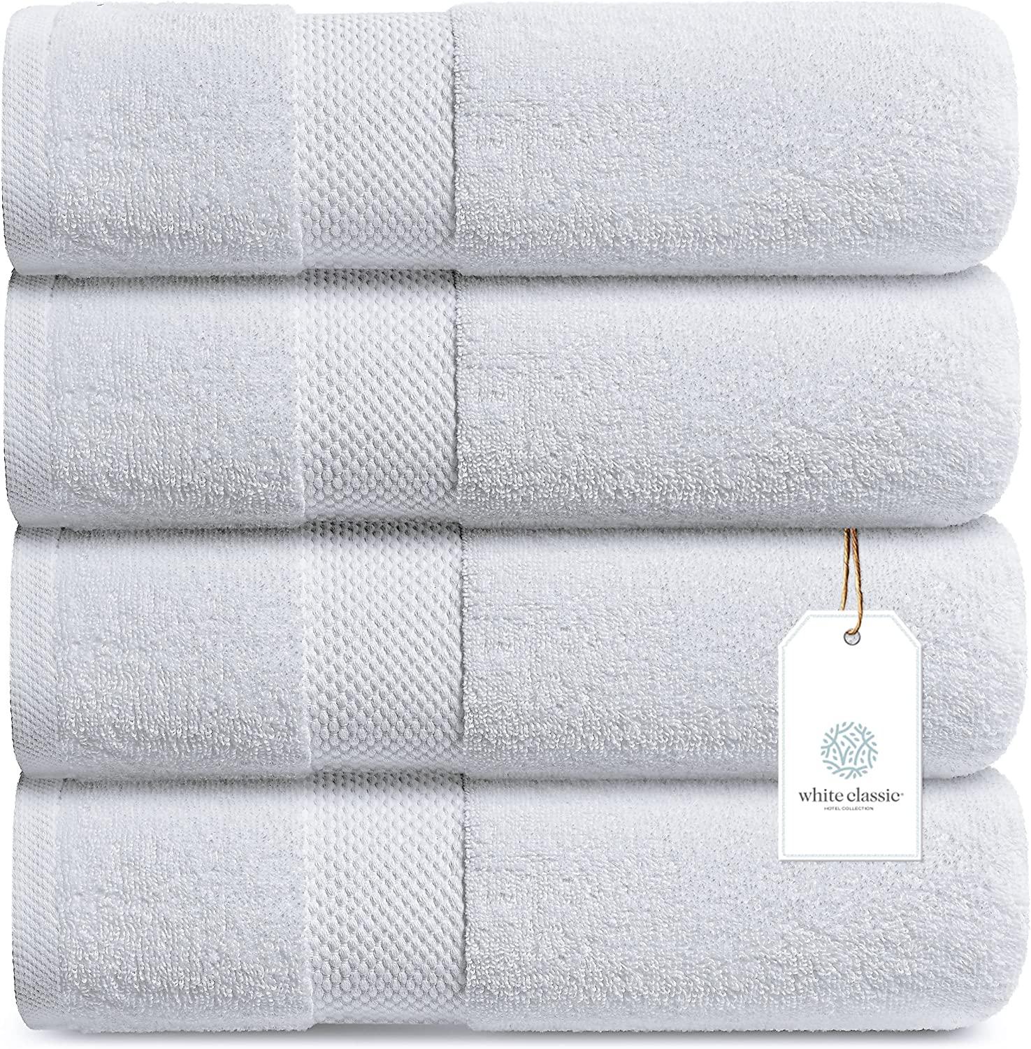 White Classic Luxury Aqua Bath Towel Set - Hotel Soft Cotton 2/Bath 2/Hand  4/Wash - 8 Piece