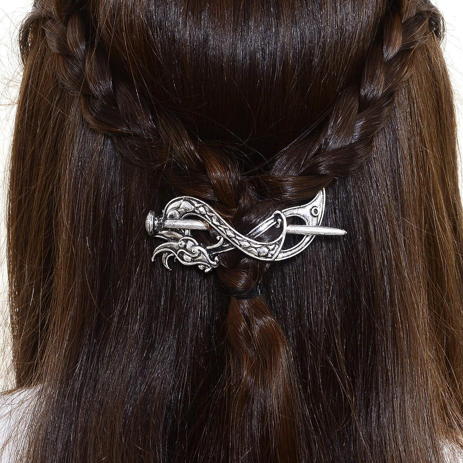 Viking Celtic Hair Clip Hairpins- Viking Hair Accessories Dragon