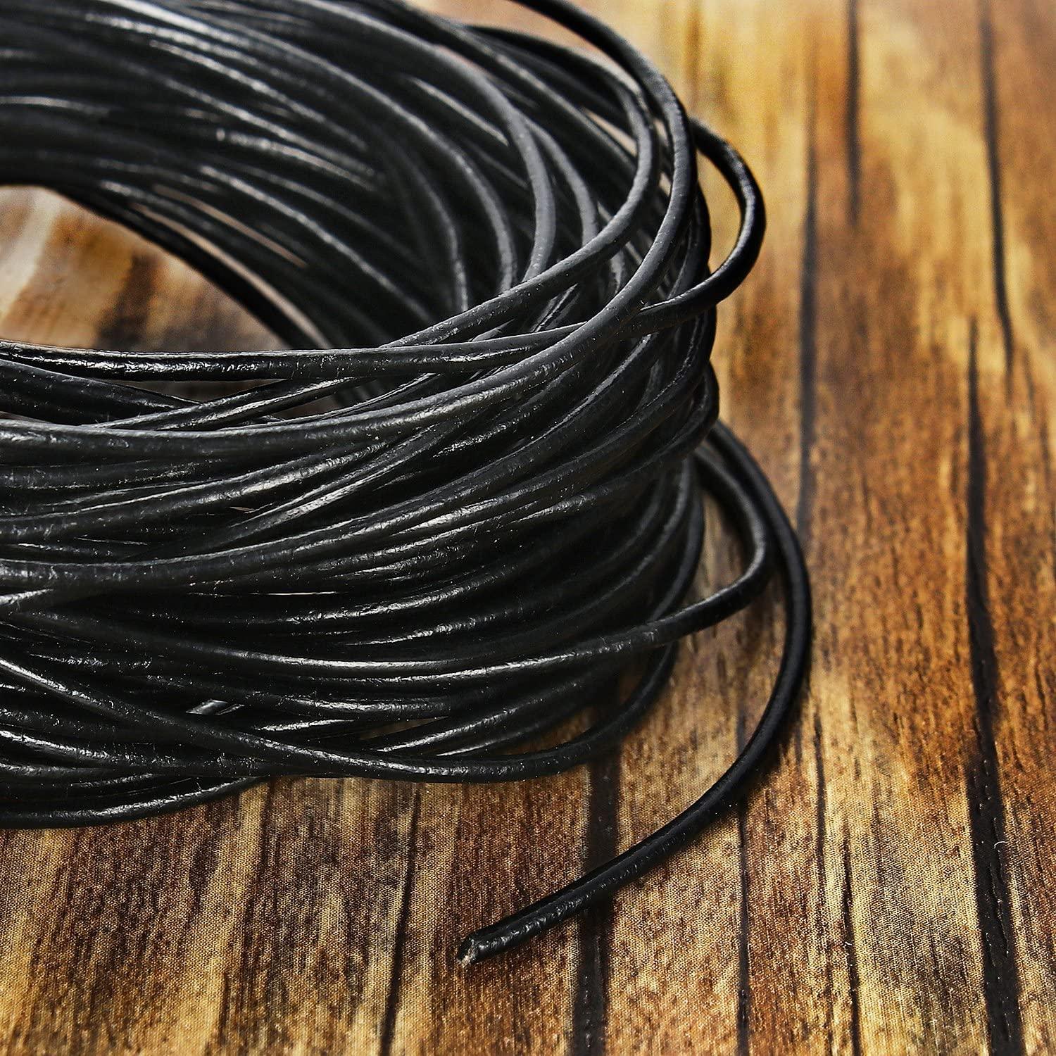 10M 1.5mm Round Real Leather Jewelry Cord Brown Beading Cord