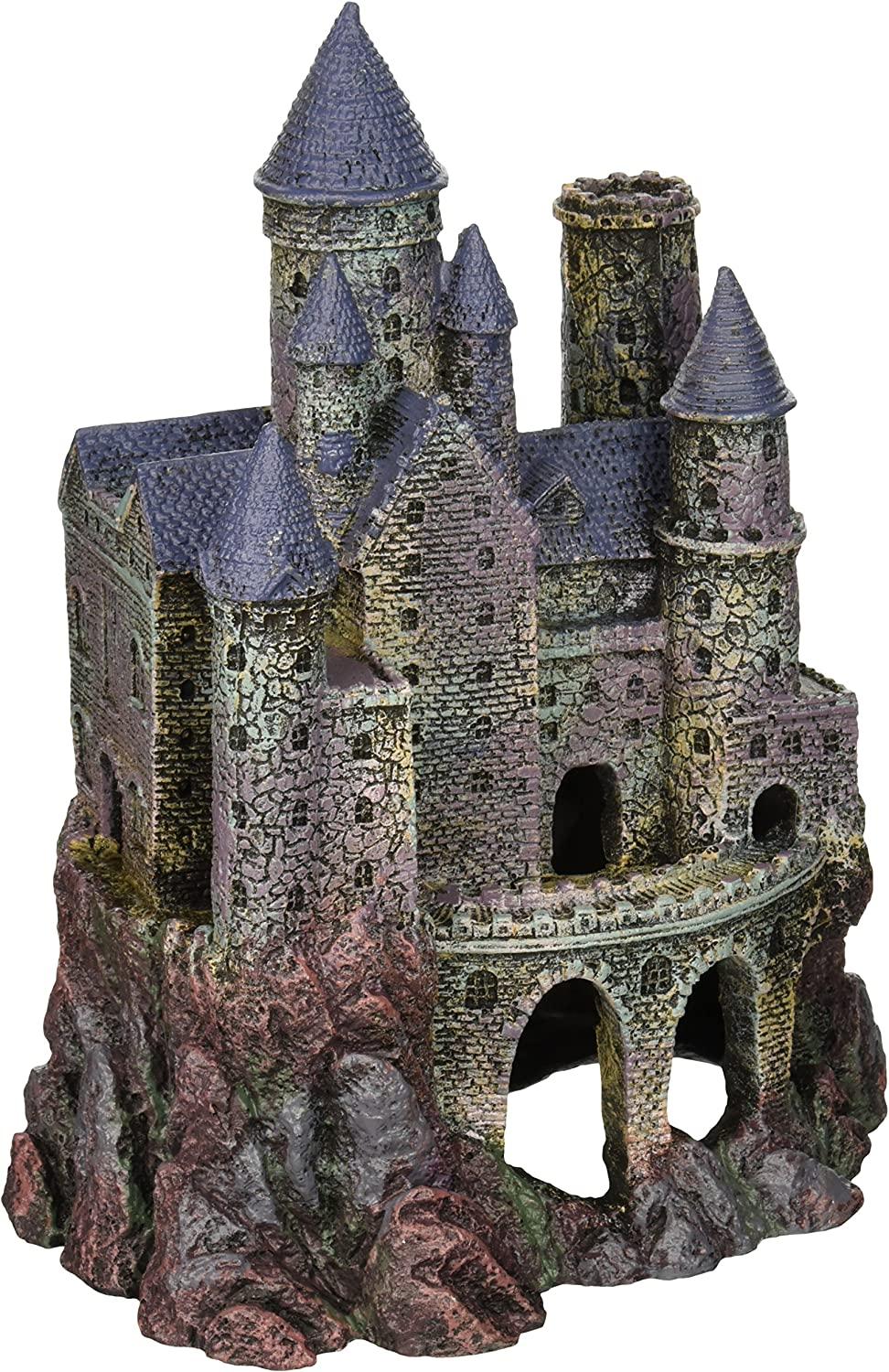 Penn-Plax Age-of-Magic Wizards Castle Aquarium Decoration Safe for  Freshwater and Saltwater Fish Tanks Large 10