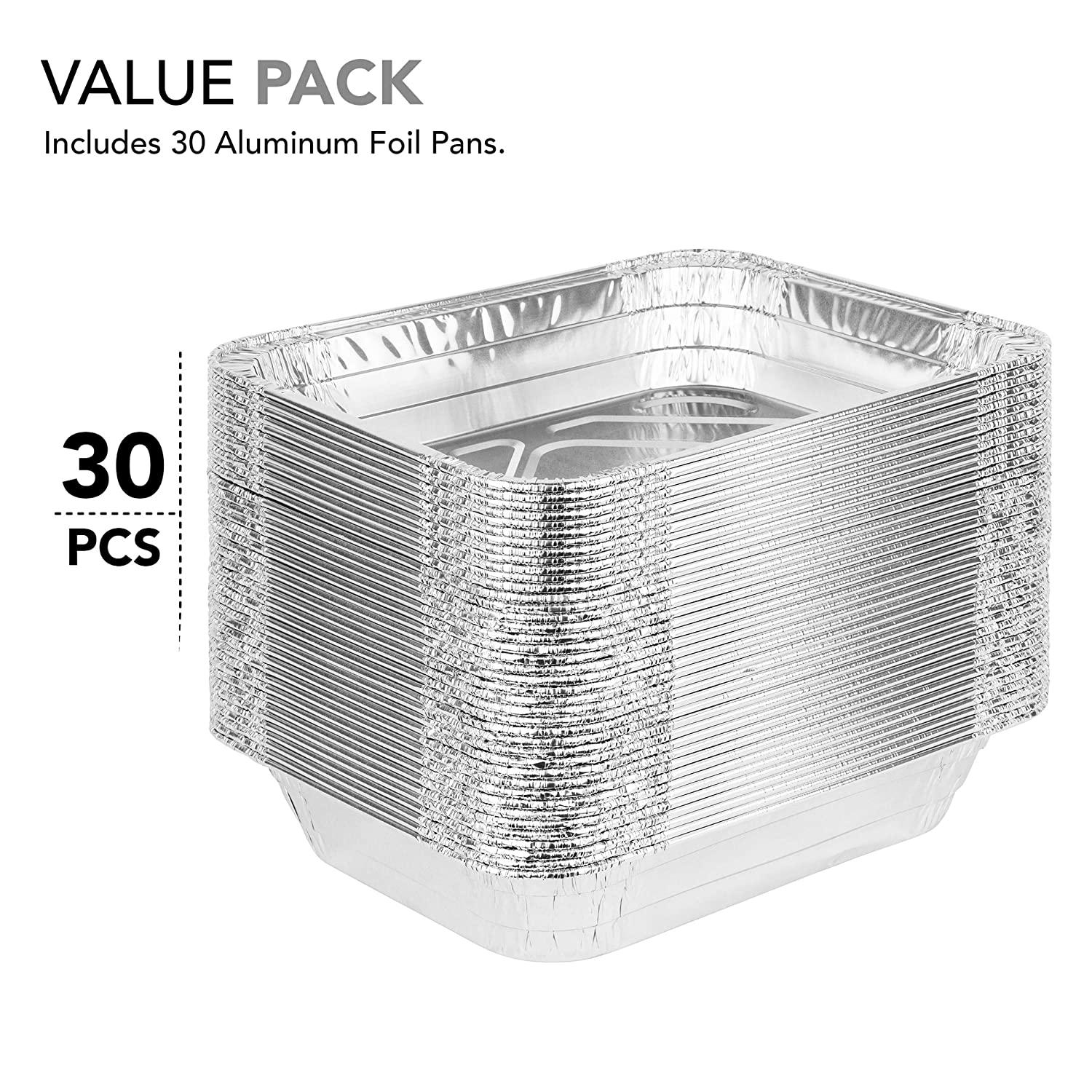 Stock Your Home Disposable 9x13 Aluminum Foil Pans (10 Pack) Half