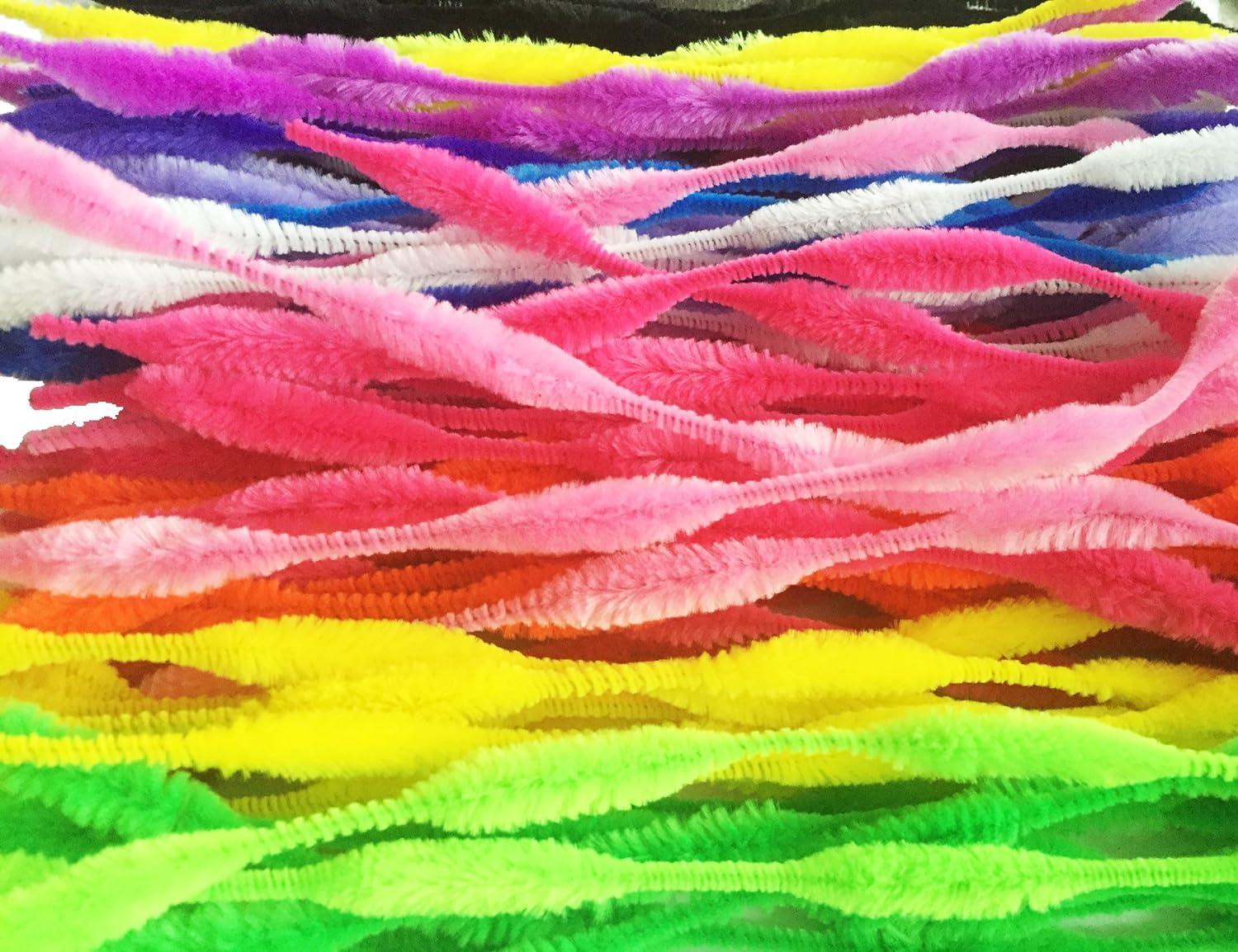 Caryko Super Fuzzy Chenille Stems Pipe Cleaners, Pack of 100 (Hot Pink)