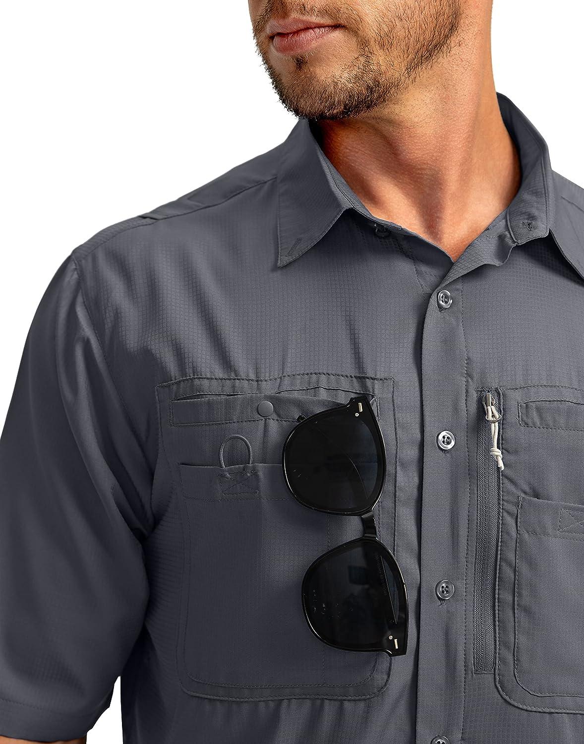 NECHOLOGY Men's Casual Button-Down Shirts Fishing Shirts Men's Big