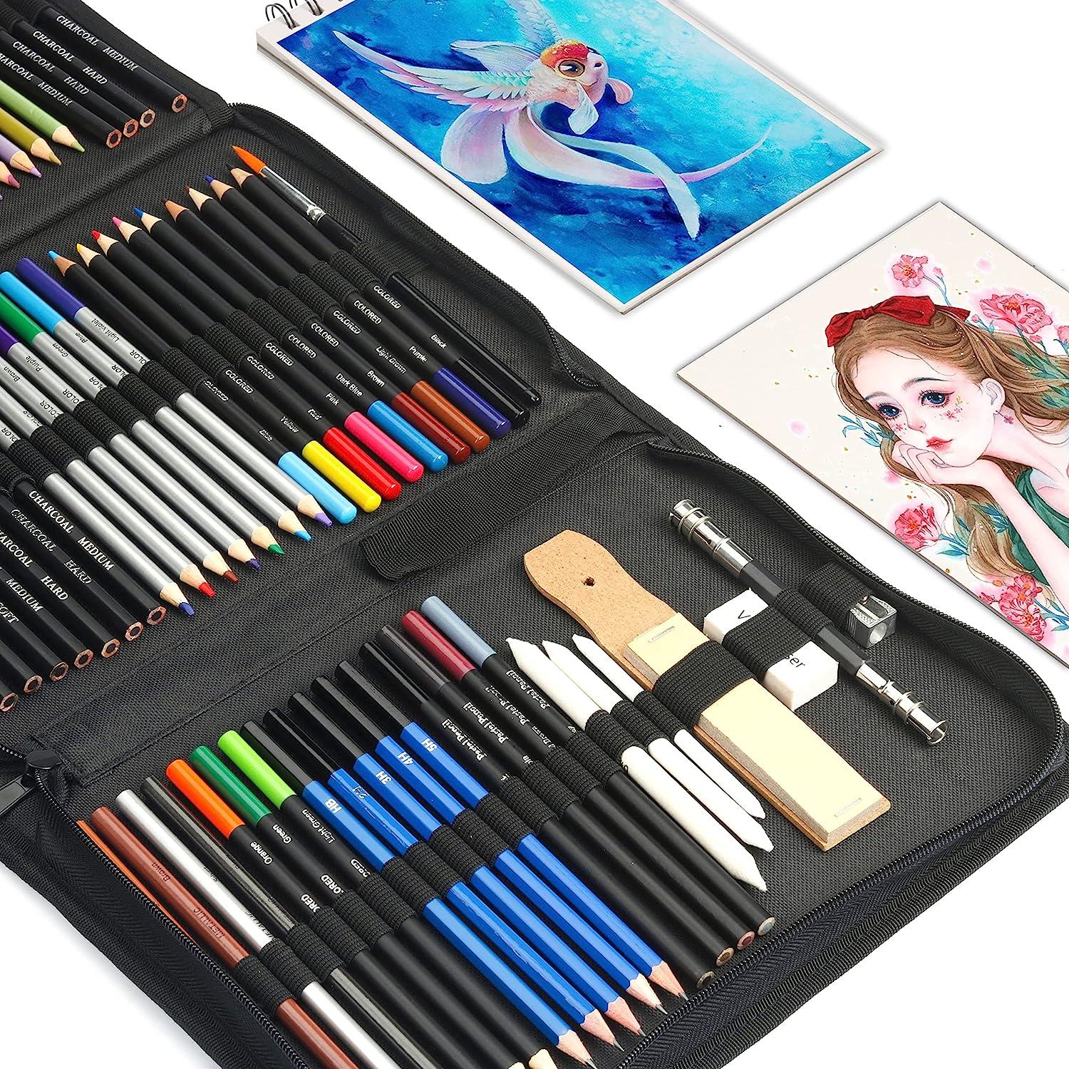 Professional Drawing Artist Kit Set Pencils and Sketch Charcoal