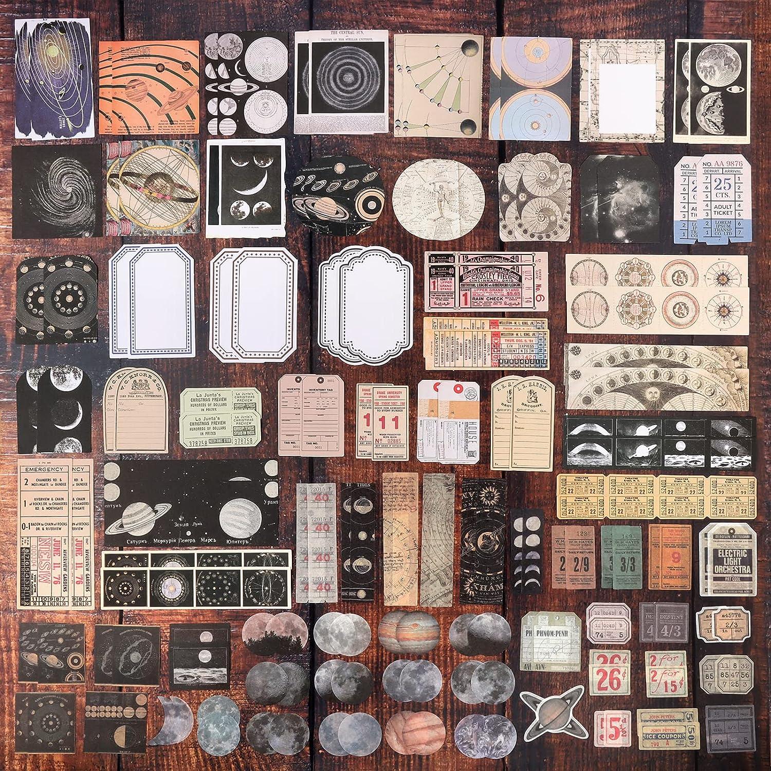 120 PCS DIY Vintage Scrapbooking Stickers Journaling Scrapbook Adhesive  Washi Paper Stamp Stickers