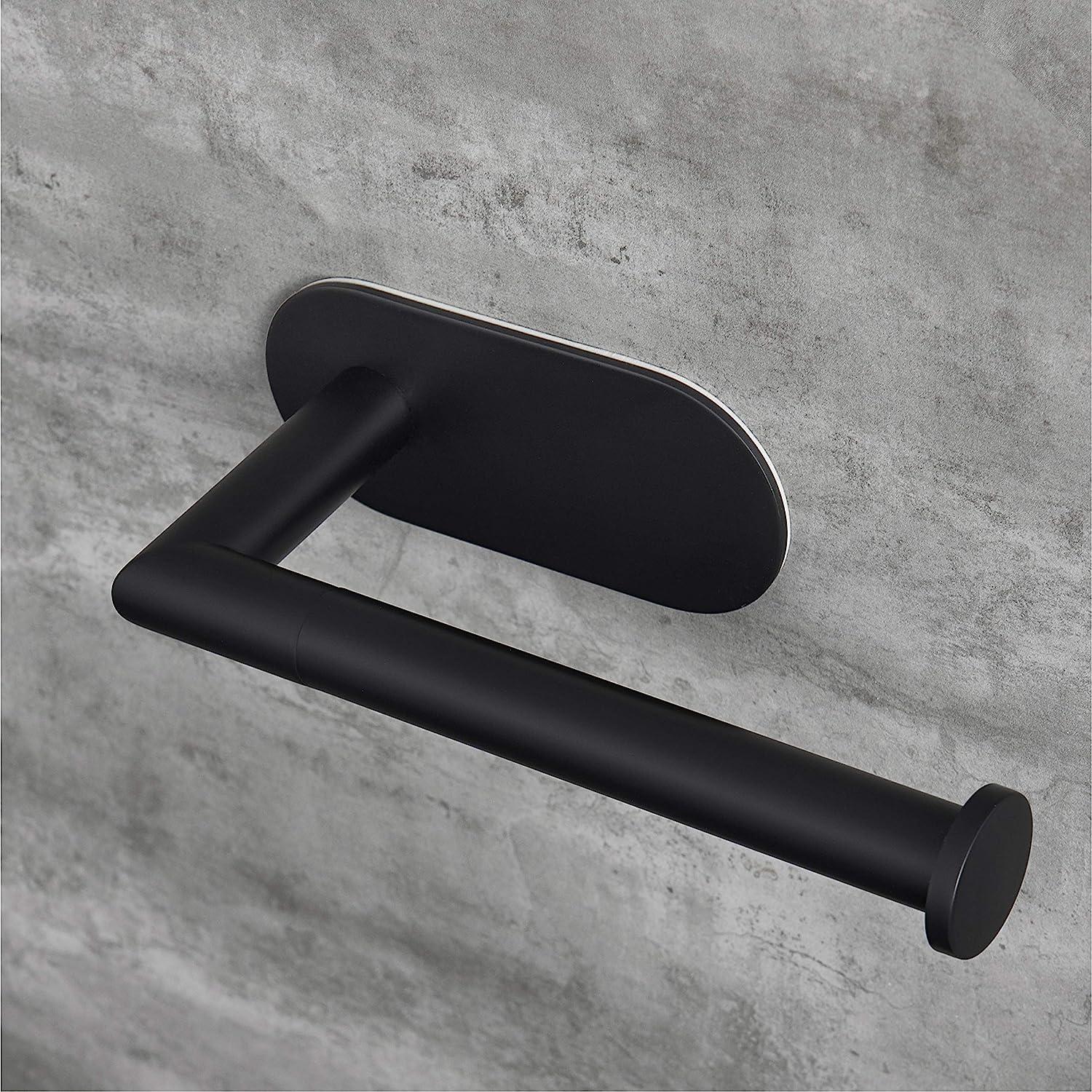 HITSLAM Toilet Paper Holder Wall Mount,Matte Black Toilet Paper Roll Holder  for Bathroom