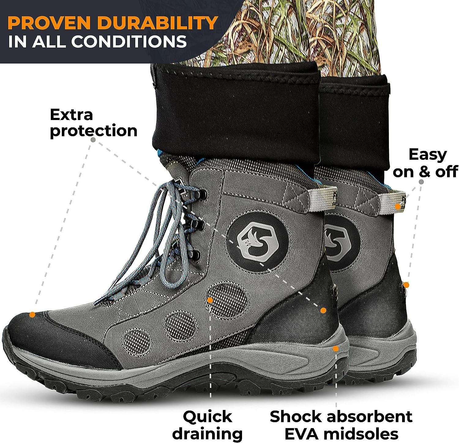 Foxelli Wading Boots Lightweight Wading Boots for Men, Rubber Sole